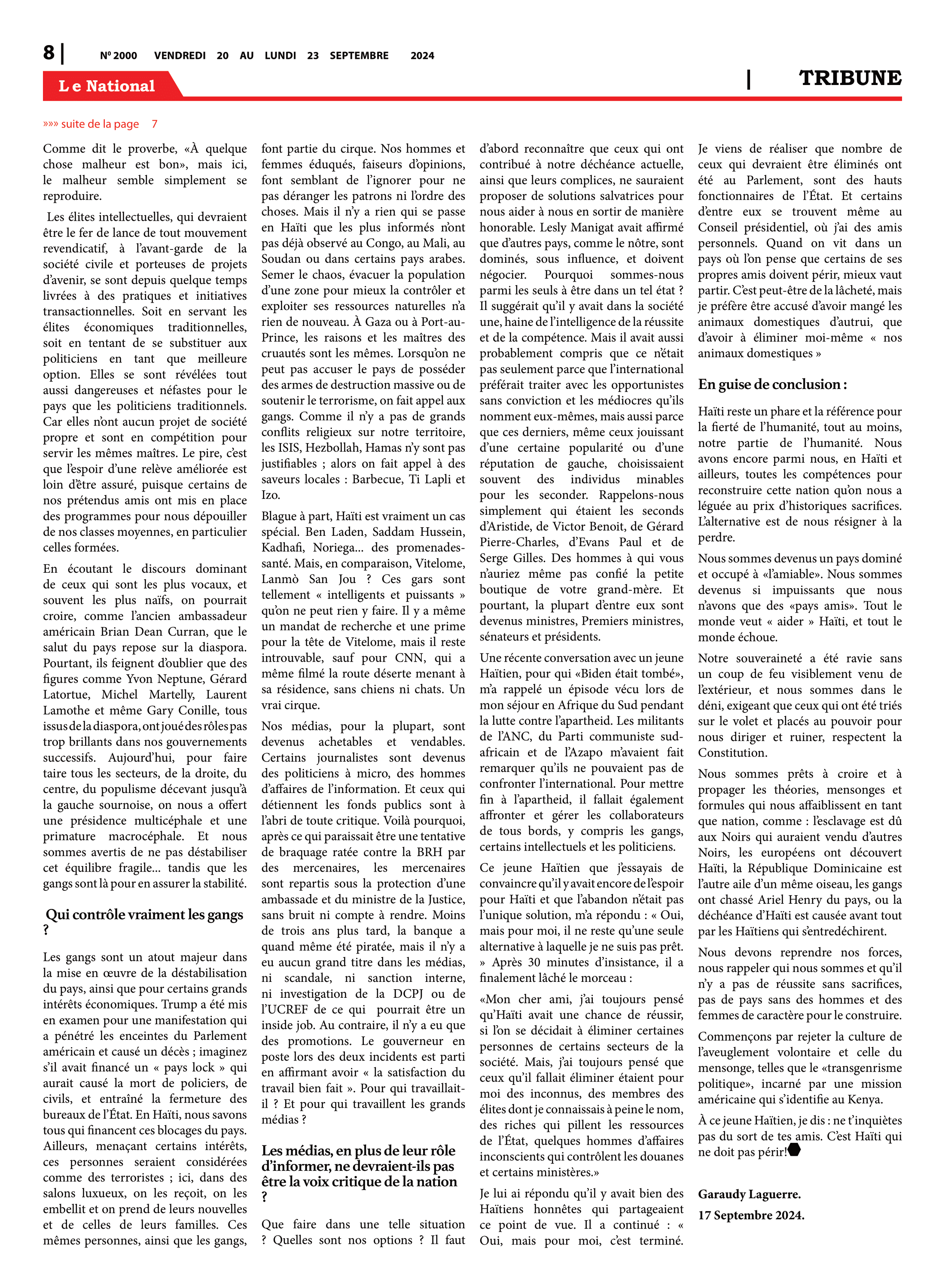 Page 8 de l'édition 2000
