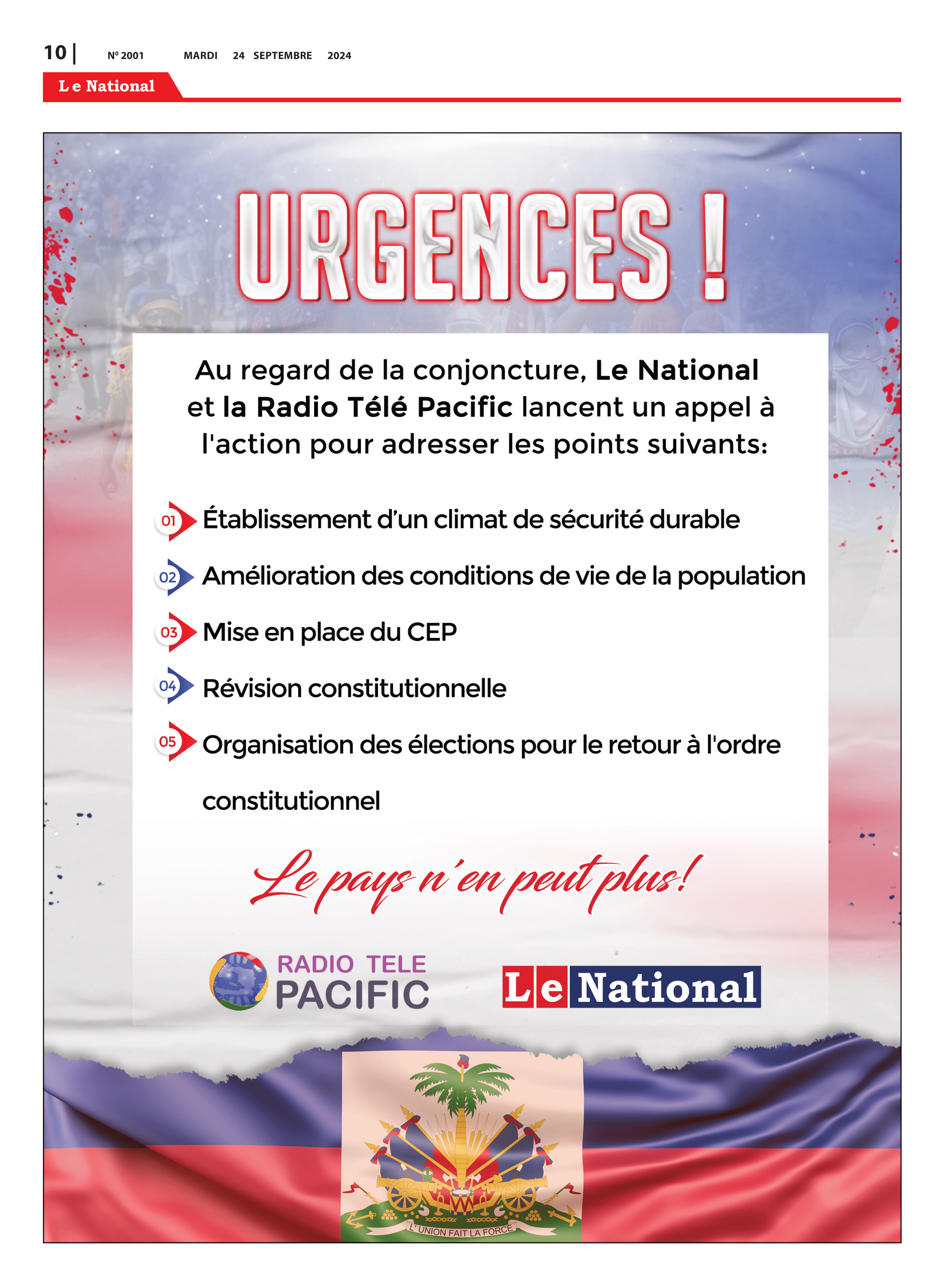 Page 10 de l'édition 2001