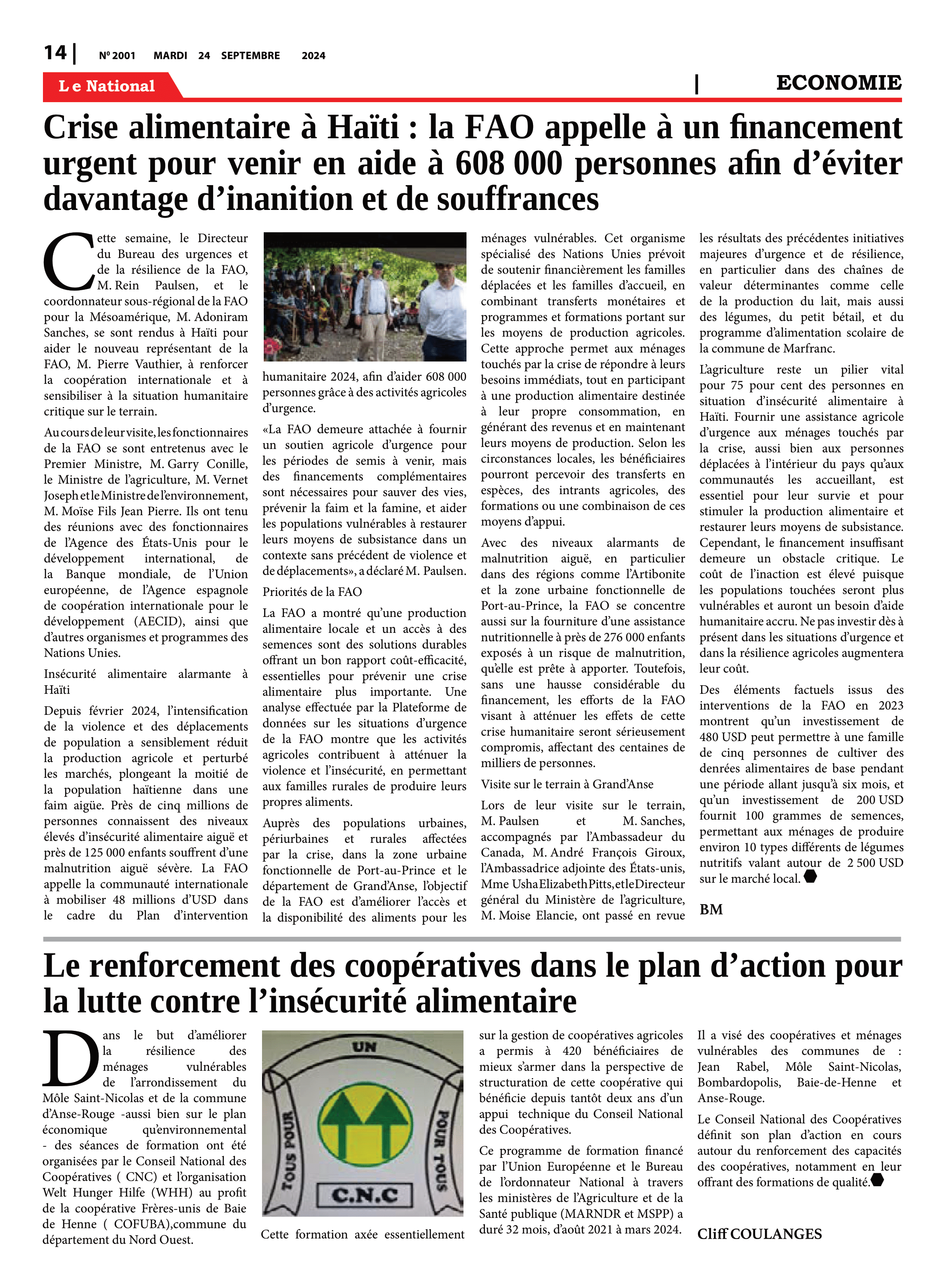 Page 16 de l'édition 2001
