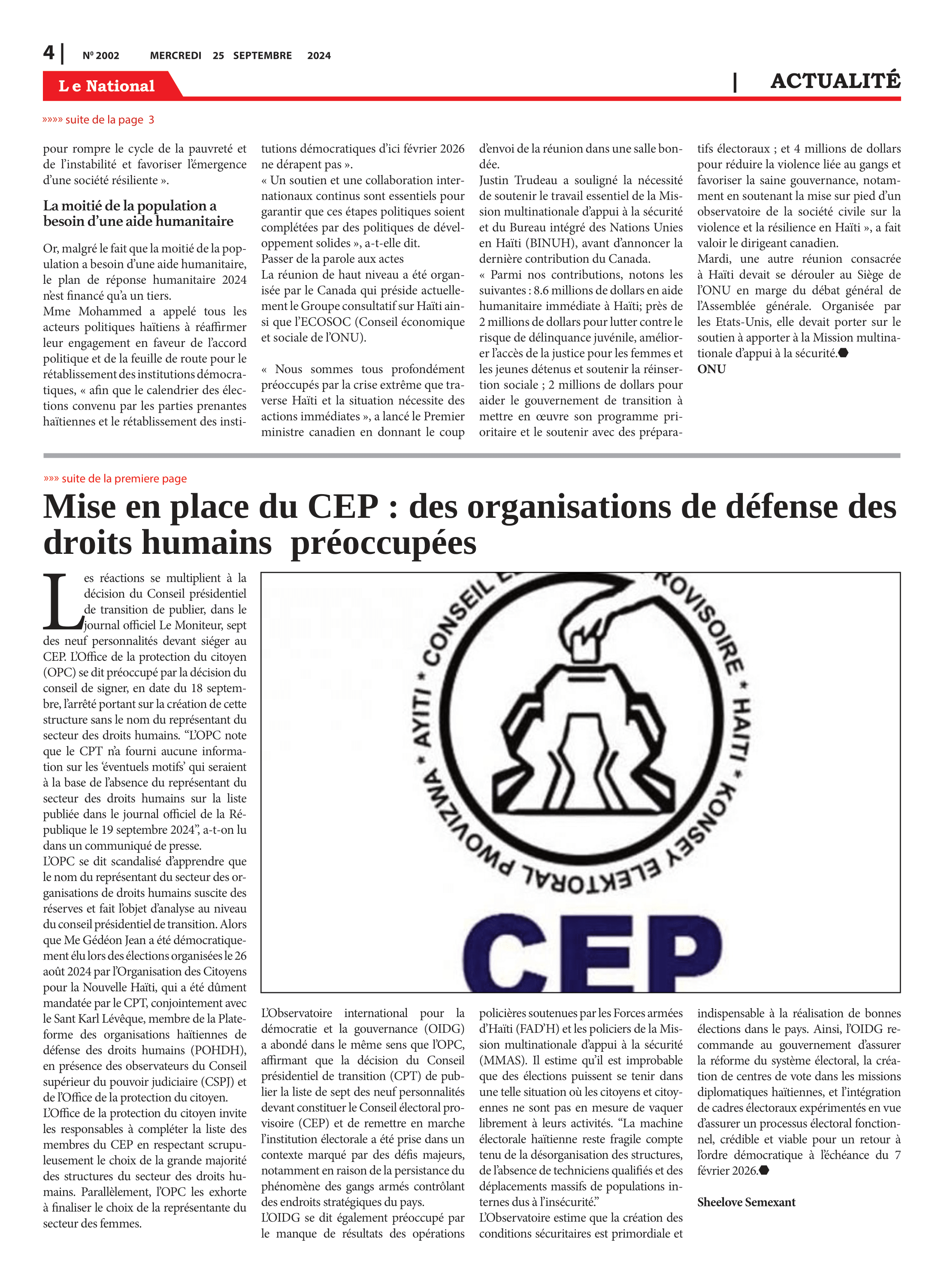 Page 4 de l'édition 2002