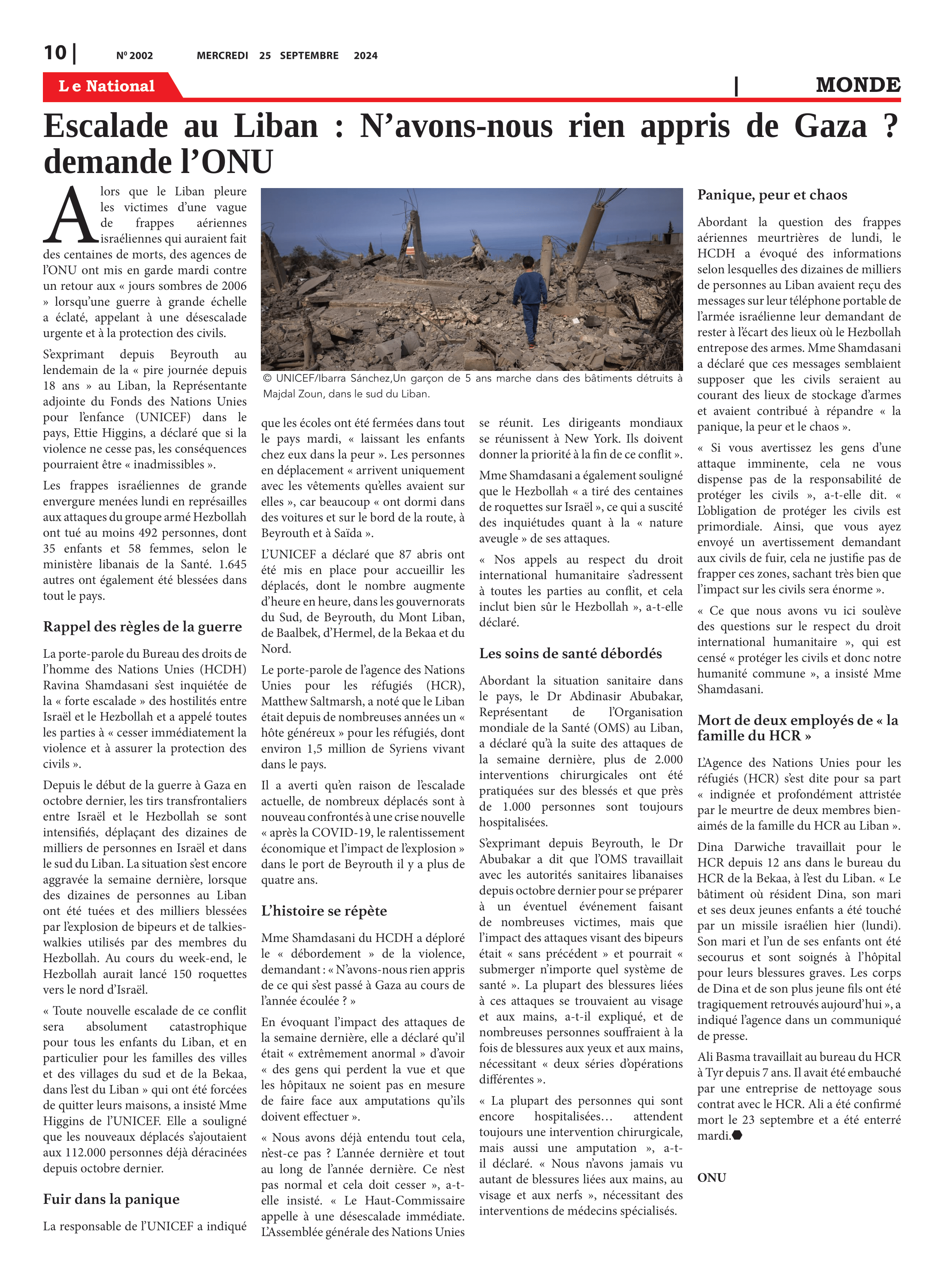 Page 10 de l'édition 2002