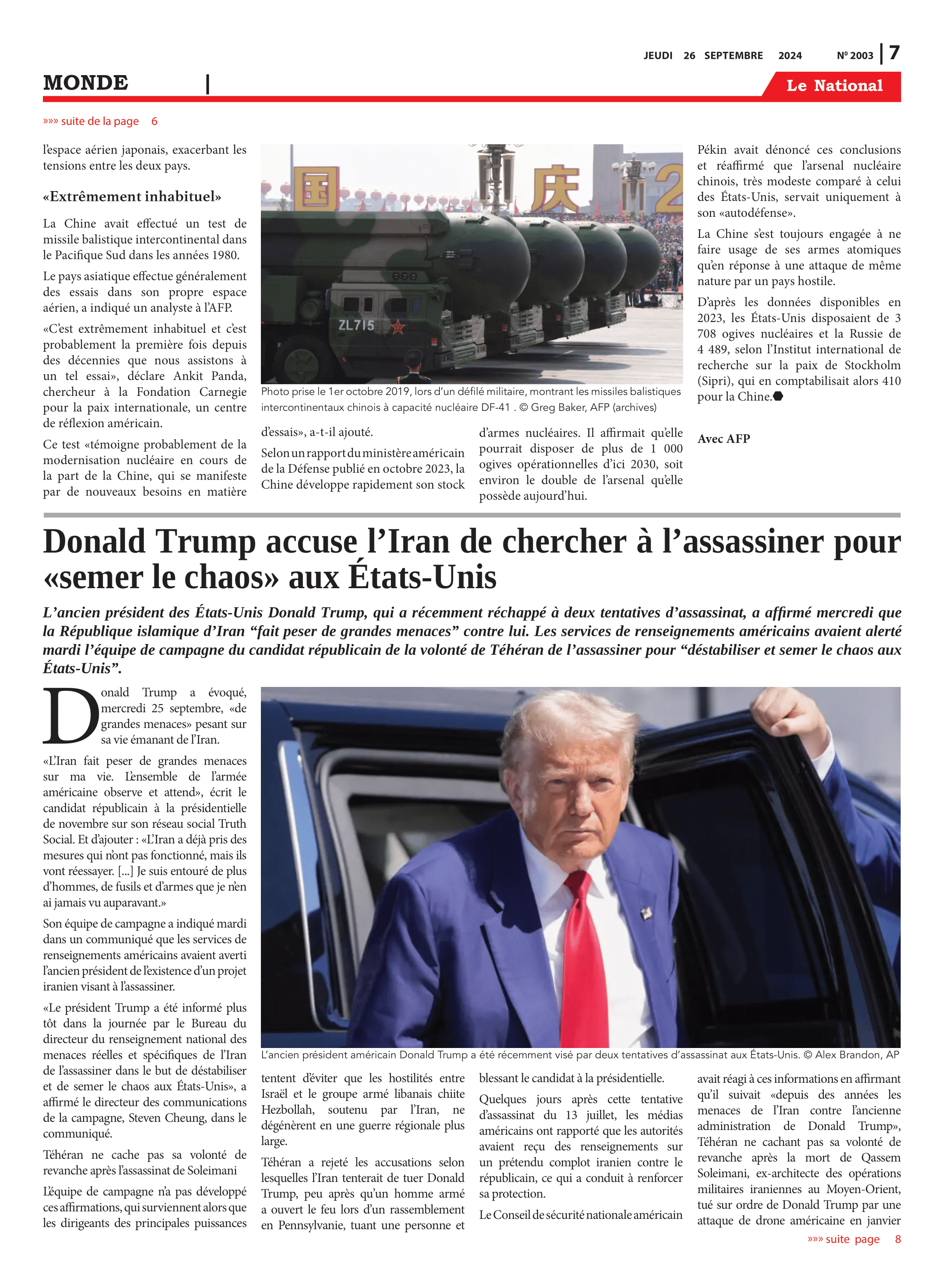 Page 7 de l'édition 2003