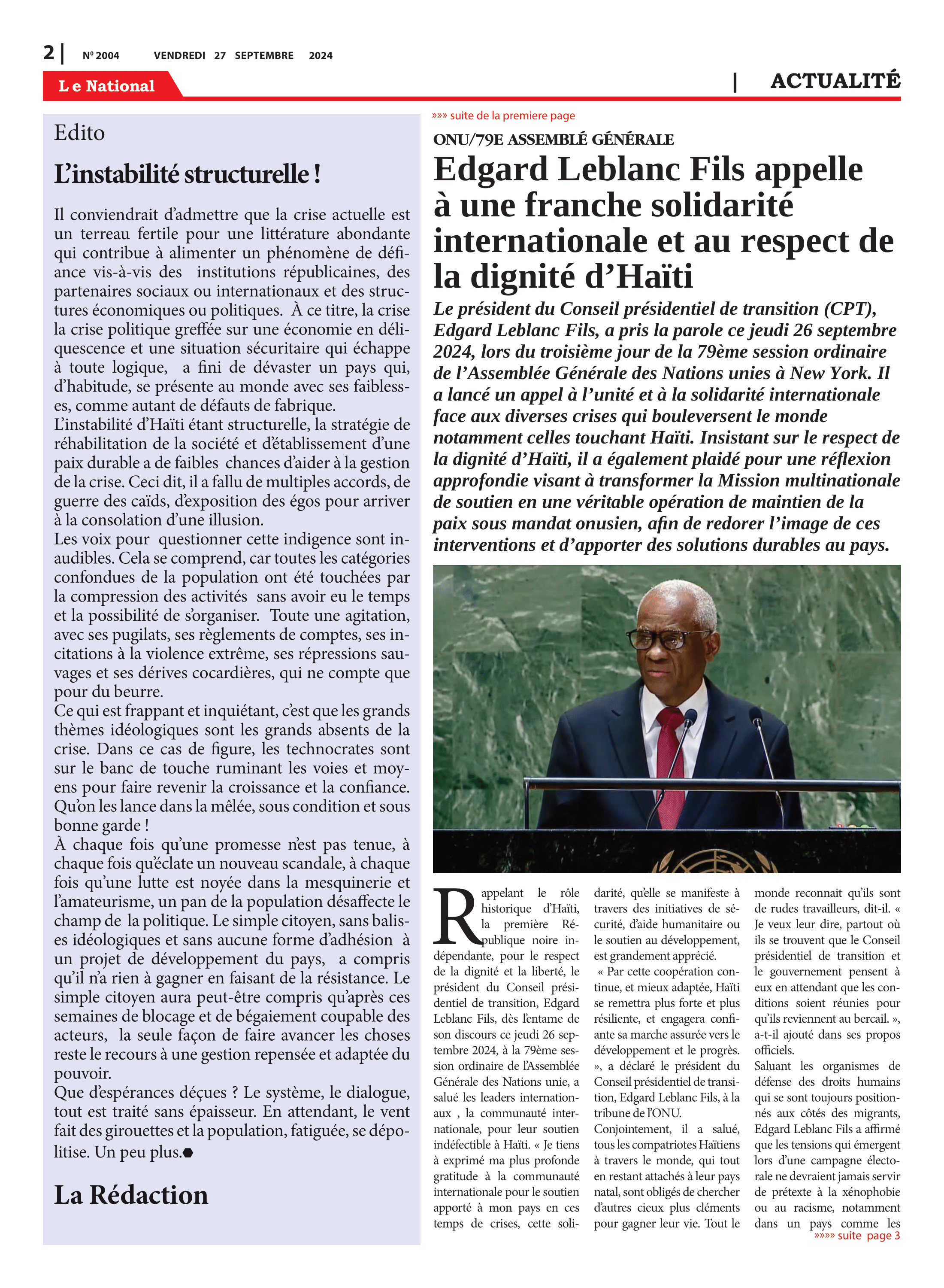 Page 2 de l'édition 2004