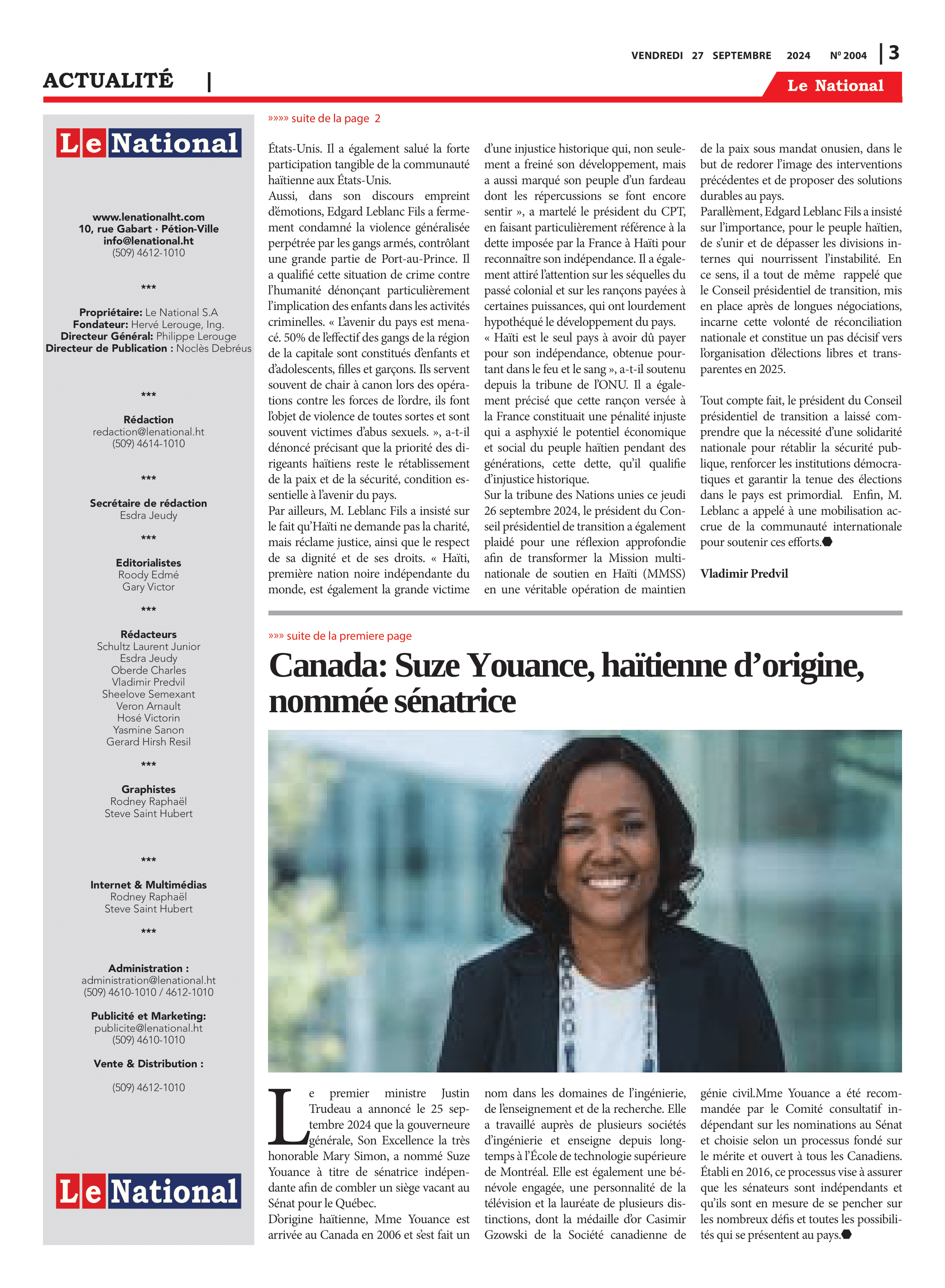 Page 3 de l'édition 2004