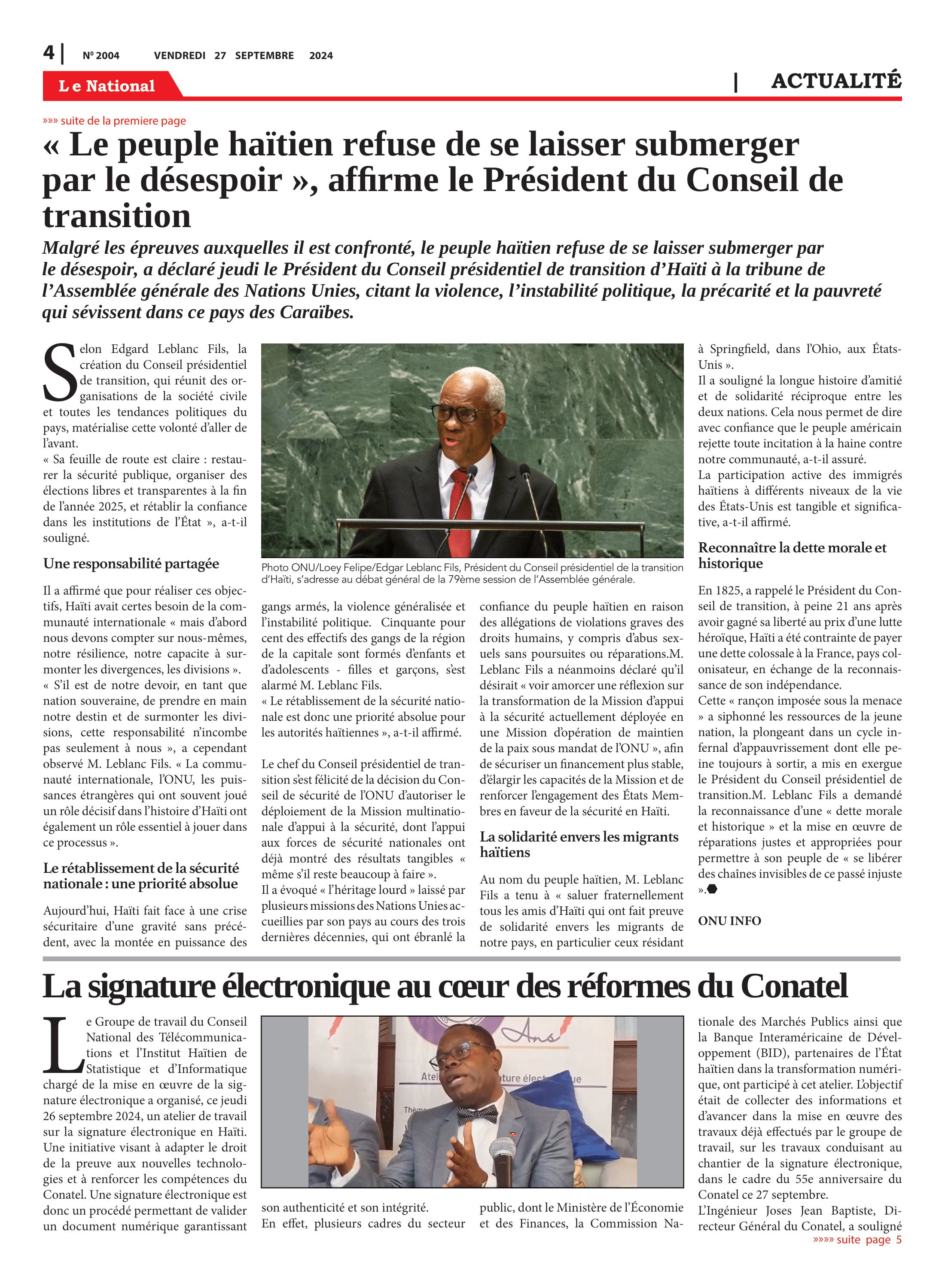 Page 4 de l'édition 2004