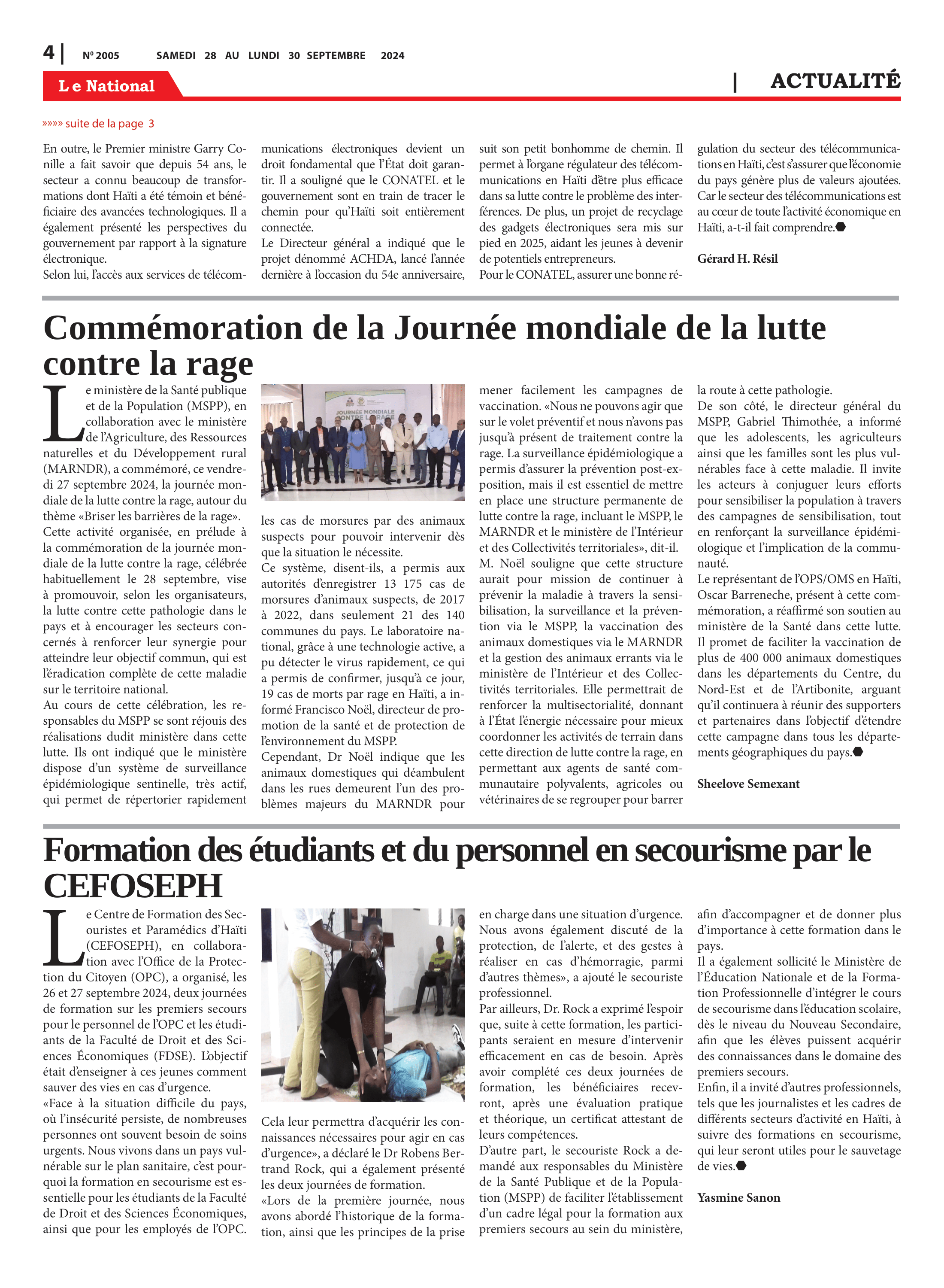 Page 4 de l'édition 2005
