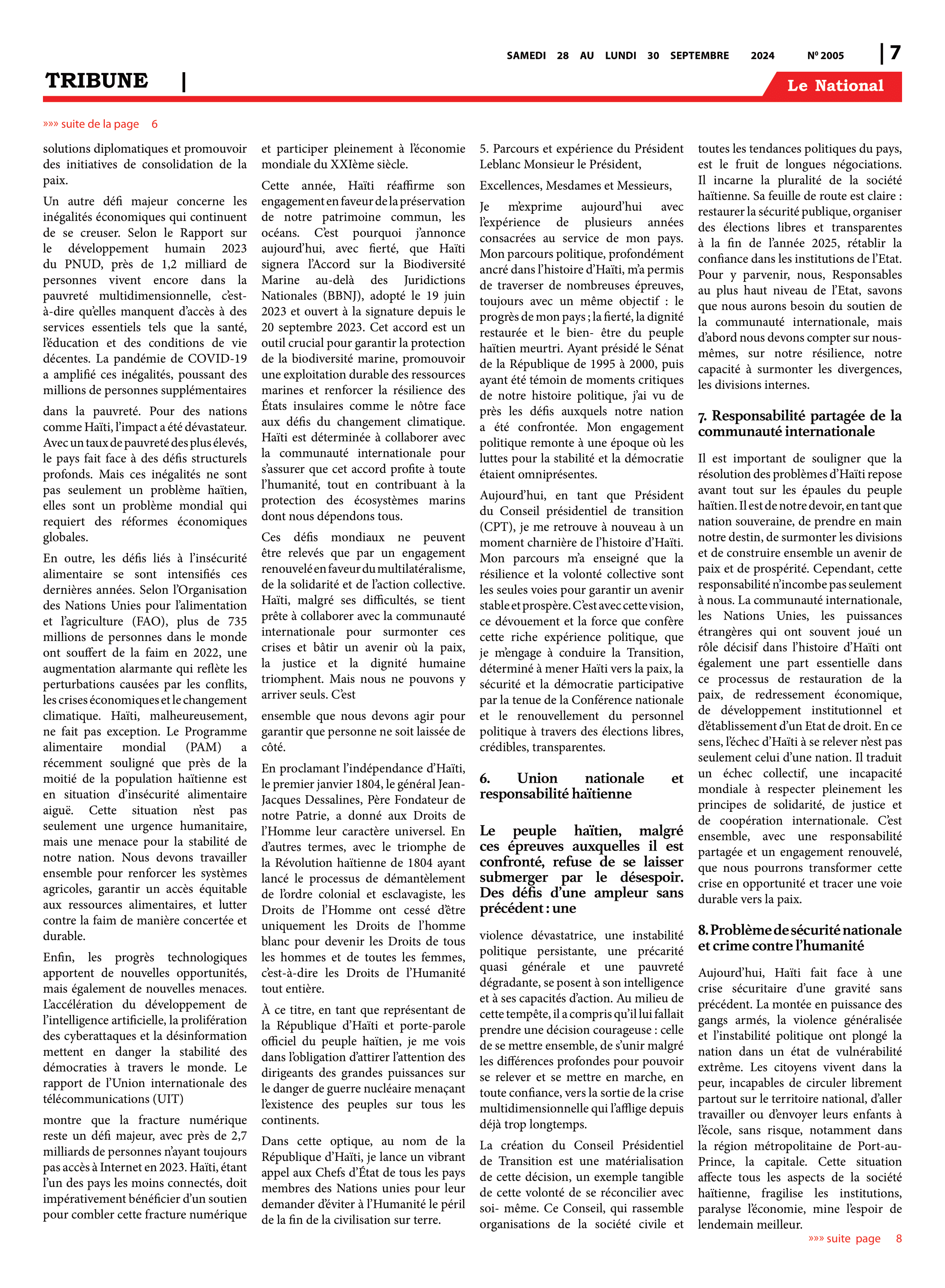 Page 7 de l'édition 2005