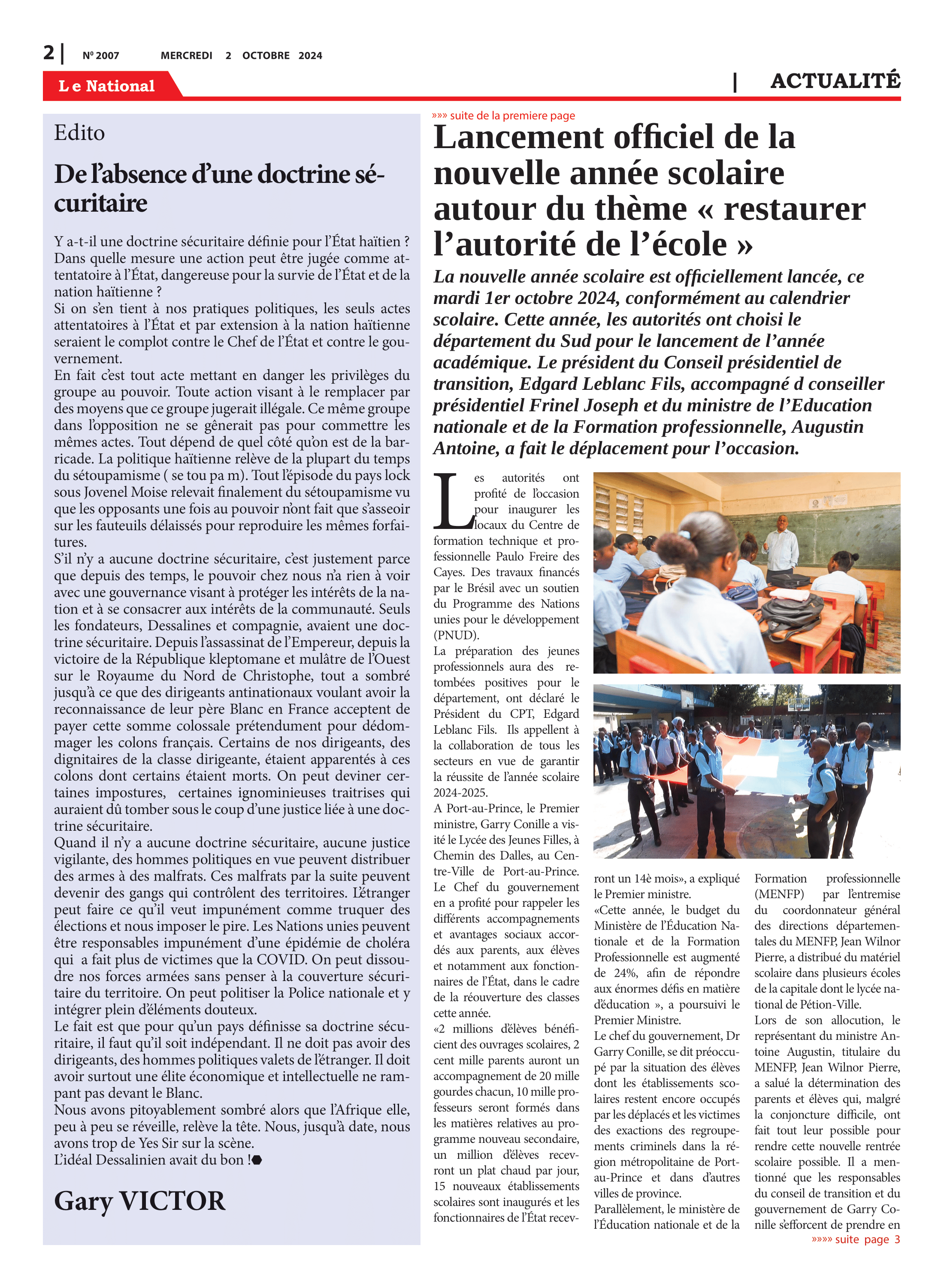Page 2 de l'édition 2007