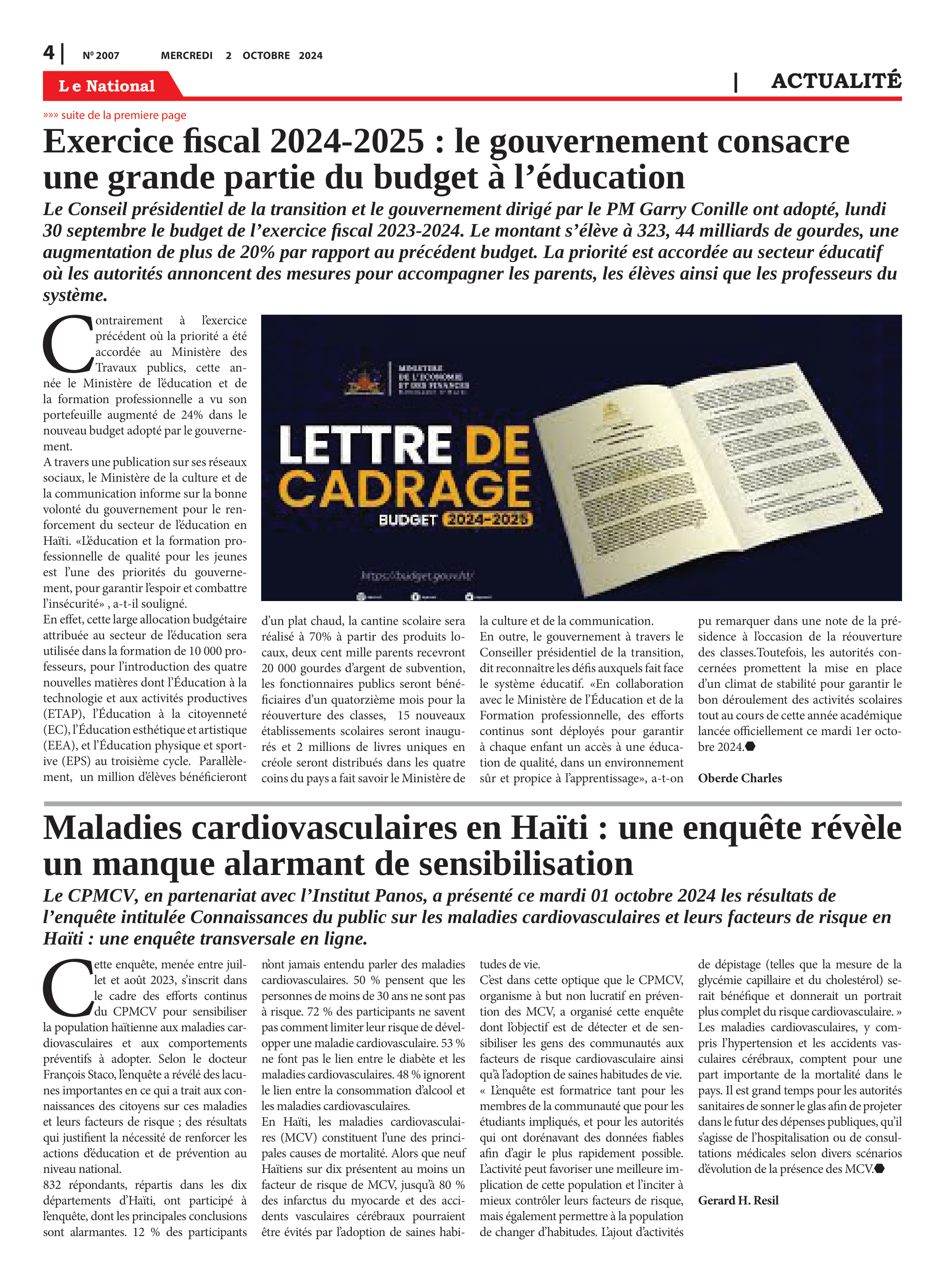 Page 4 de l'édition 2007