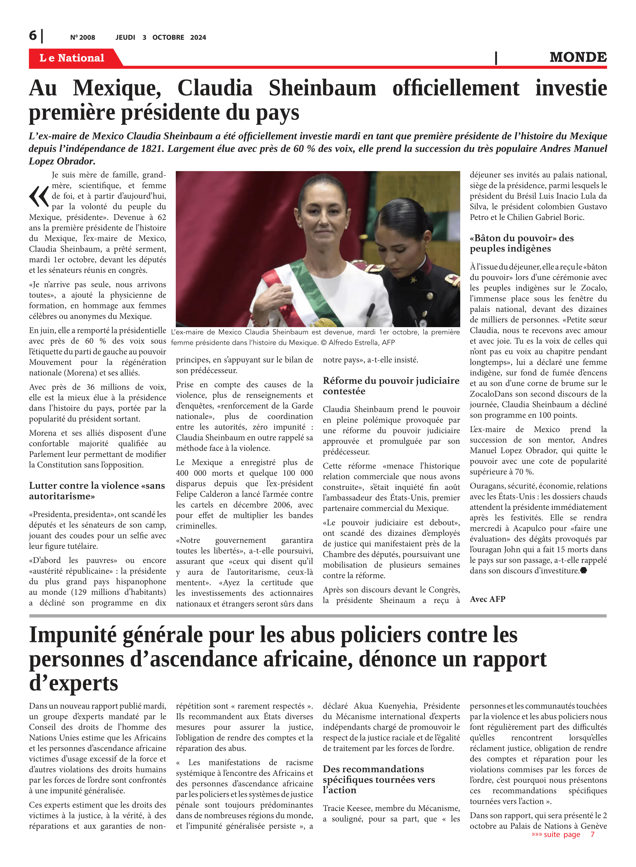 Page 6 de l'édition 2008