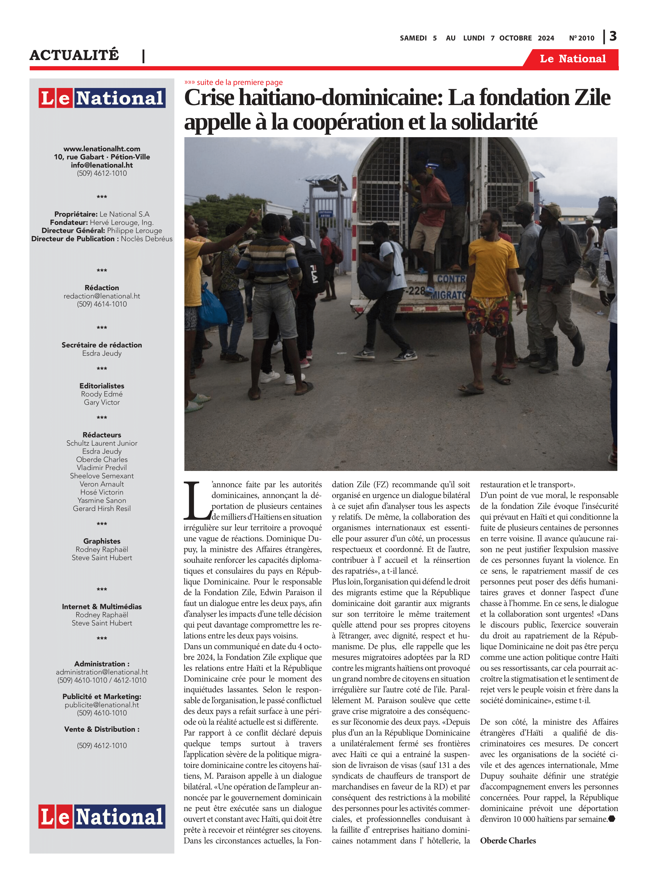 Page 3 de l'édition 2010