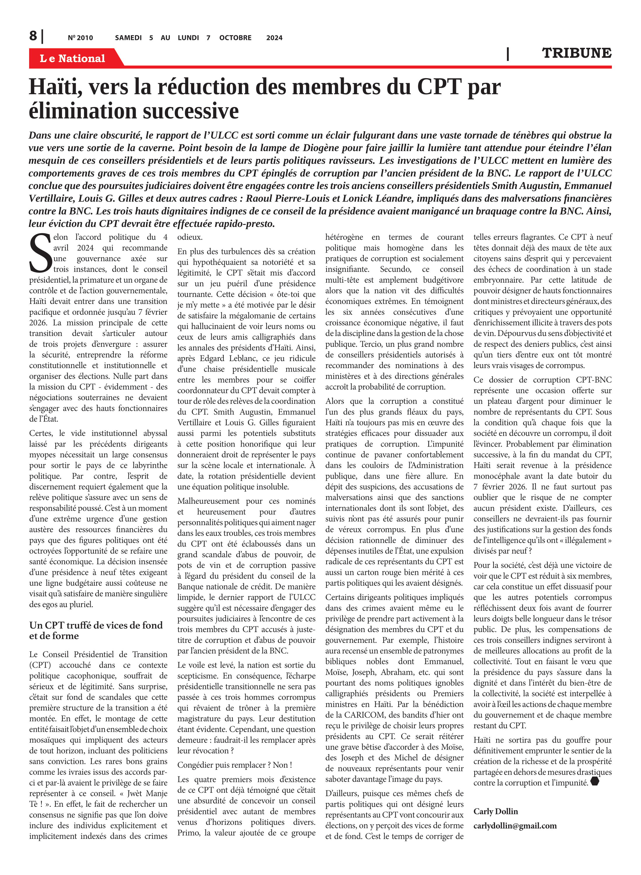 Page 8 de l'édition 2010