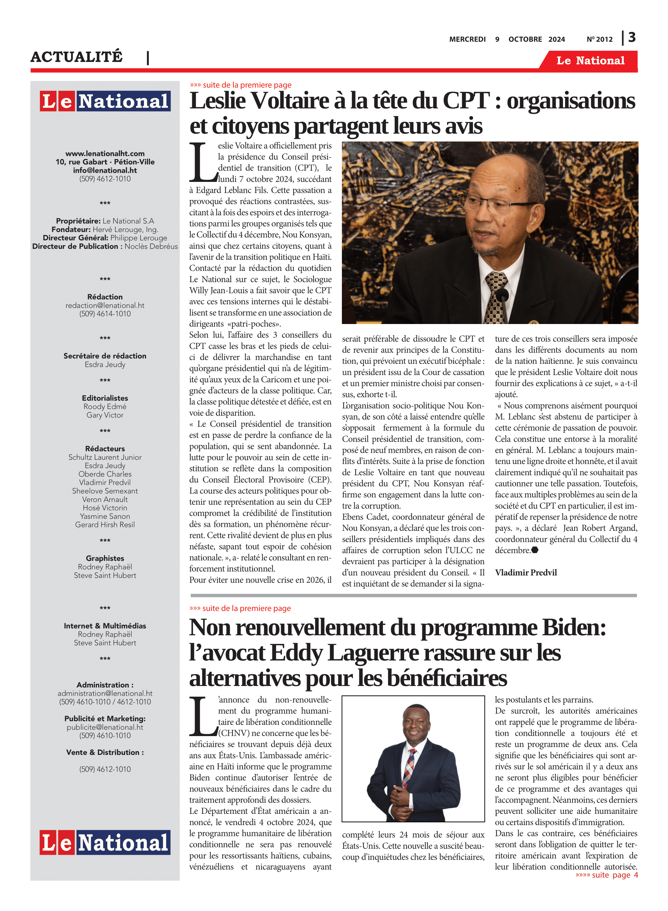Page 3 de l'édition 2012