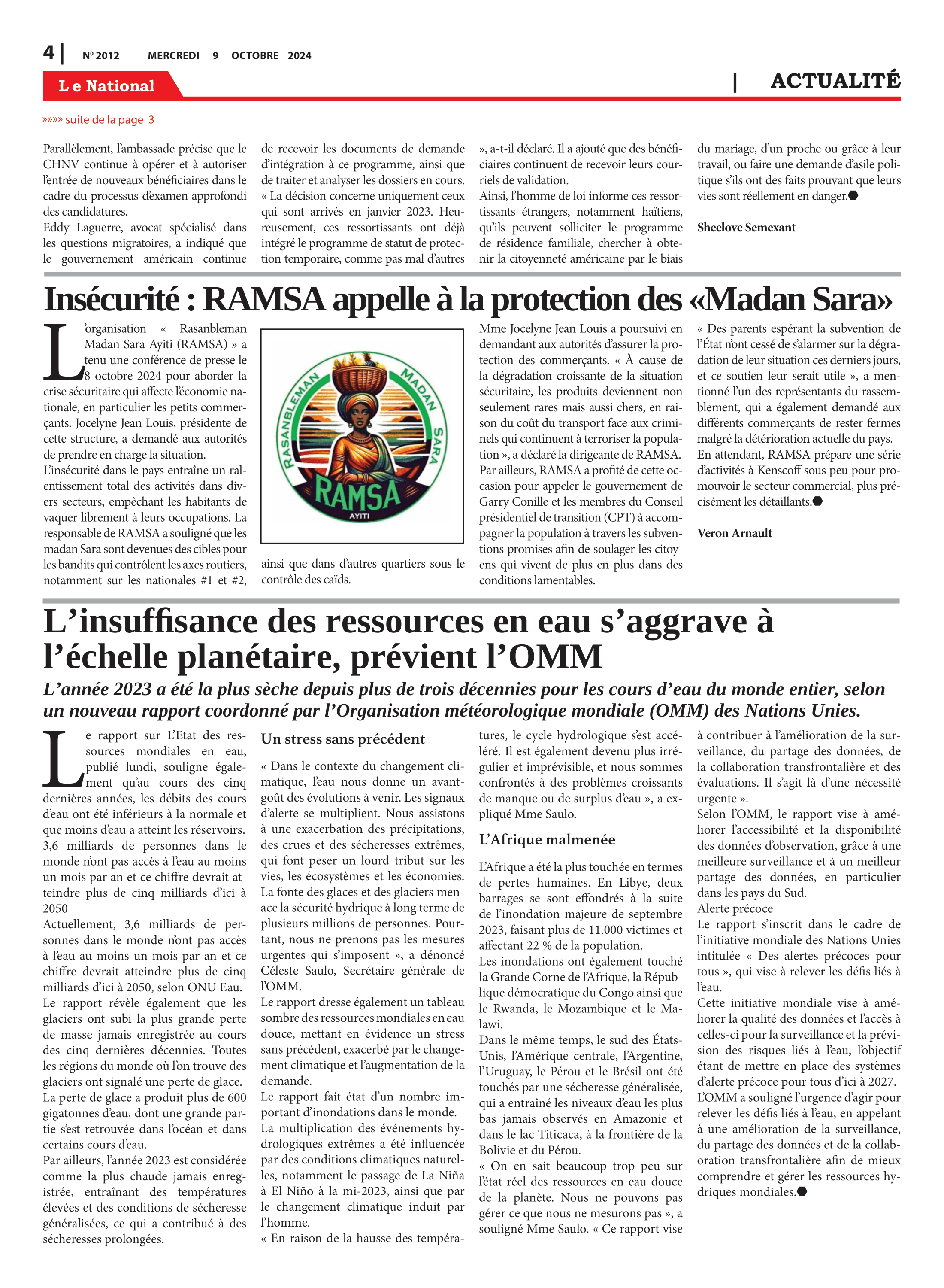 Page 4 de l'édition 2012