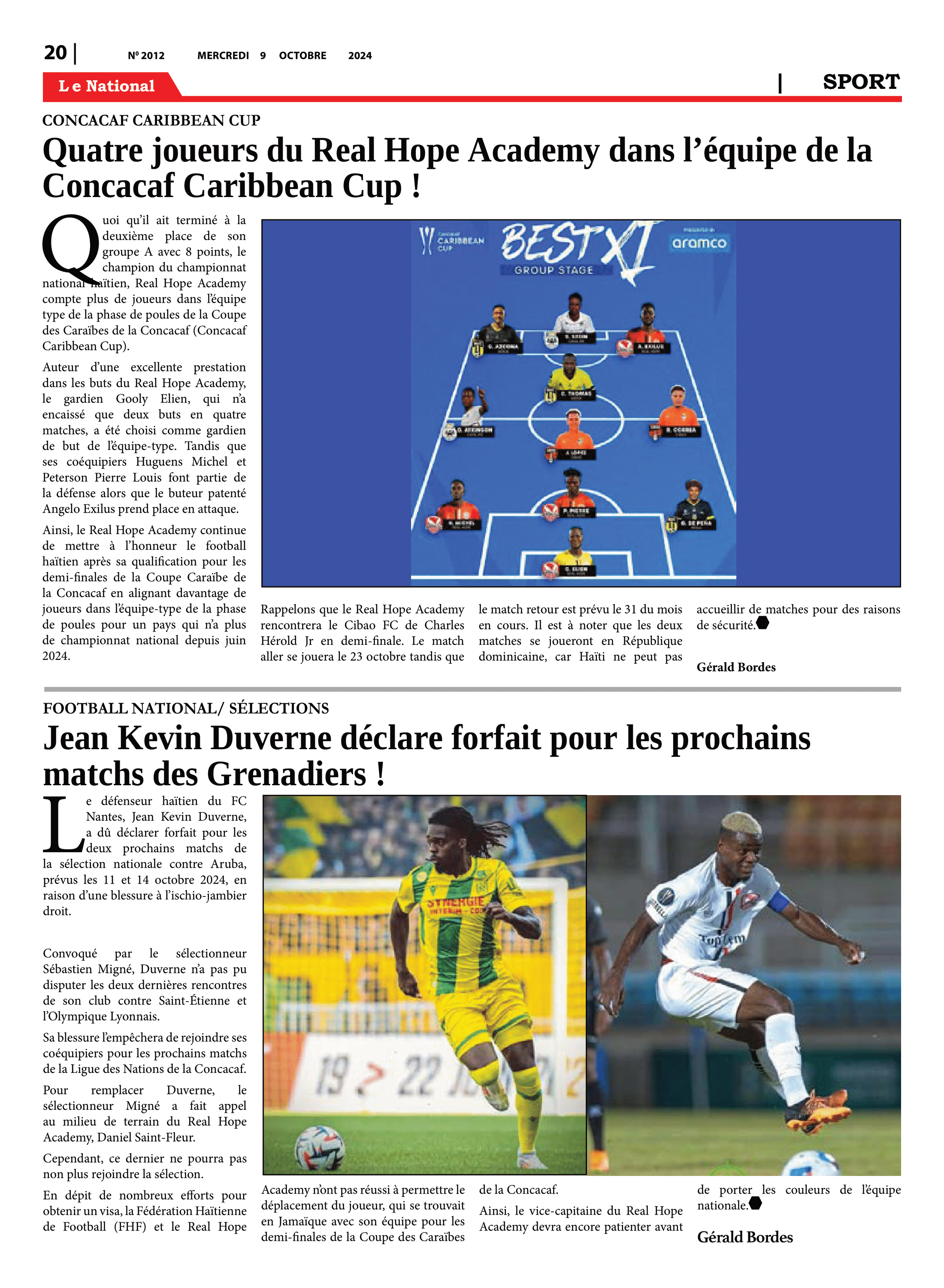 Page 20 de l'édition 2012