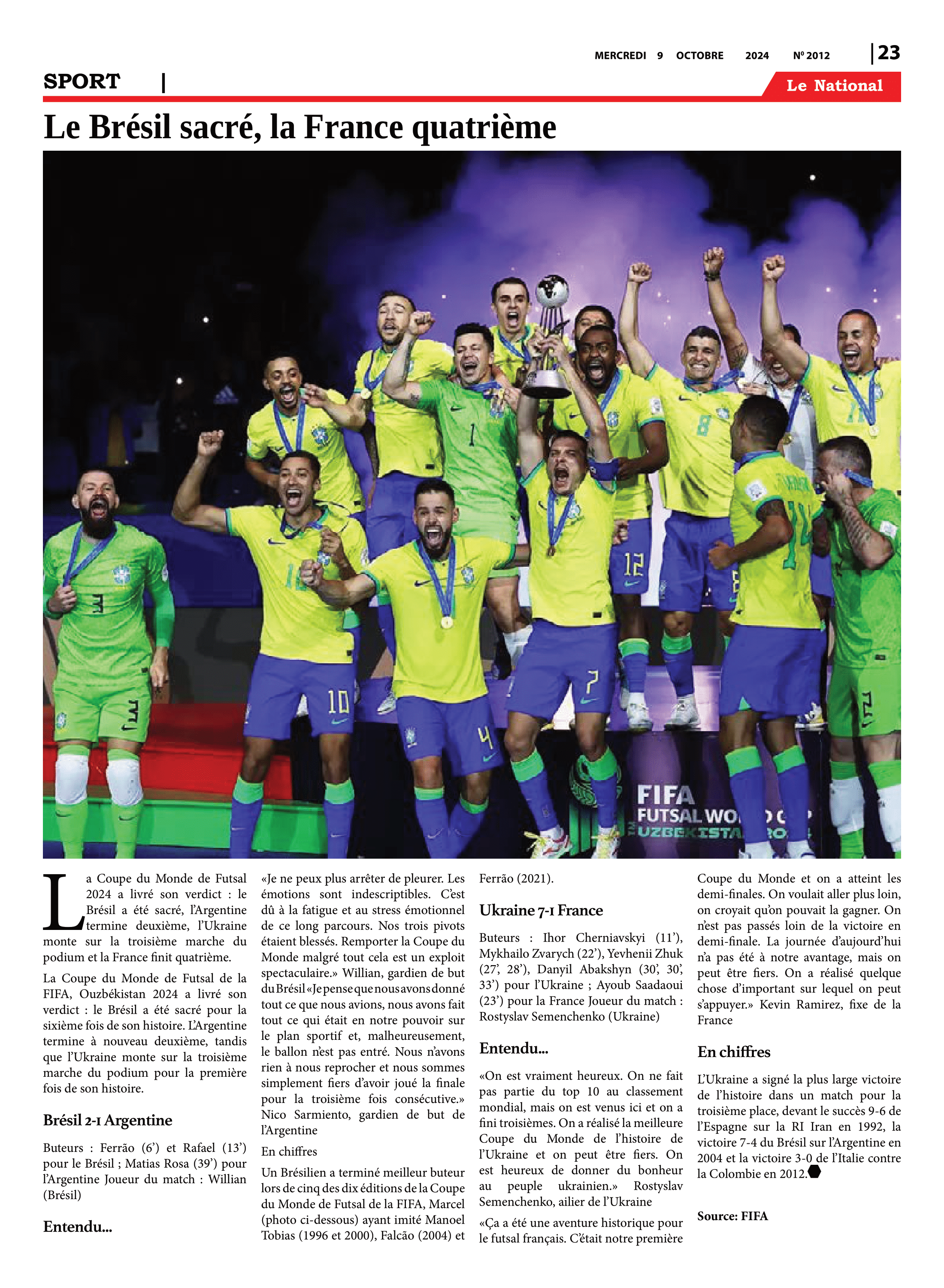 Page 23 de l'édition 2012