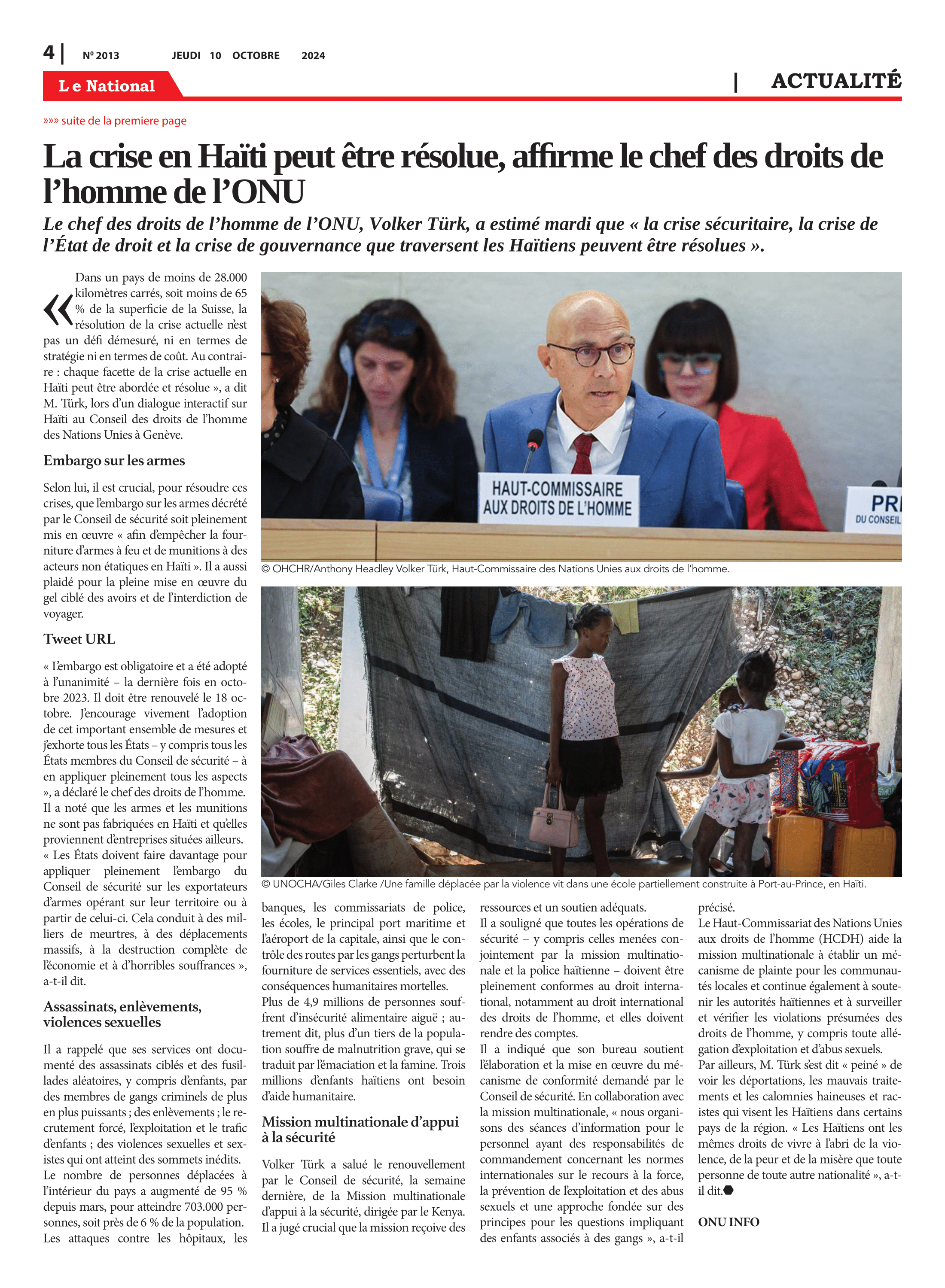 Page 4 de l'édition 2013