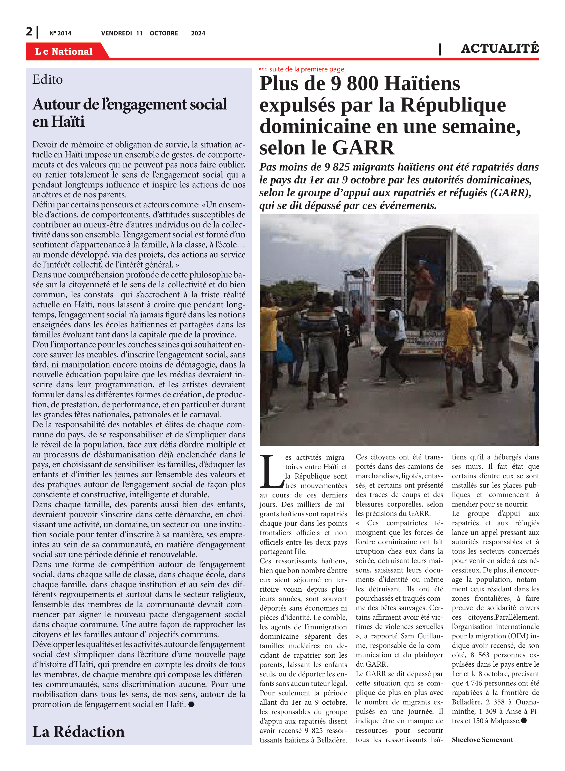 Page 2 de l'édition 2014