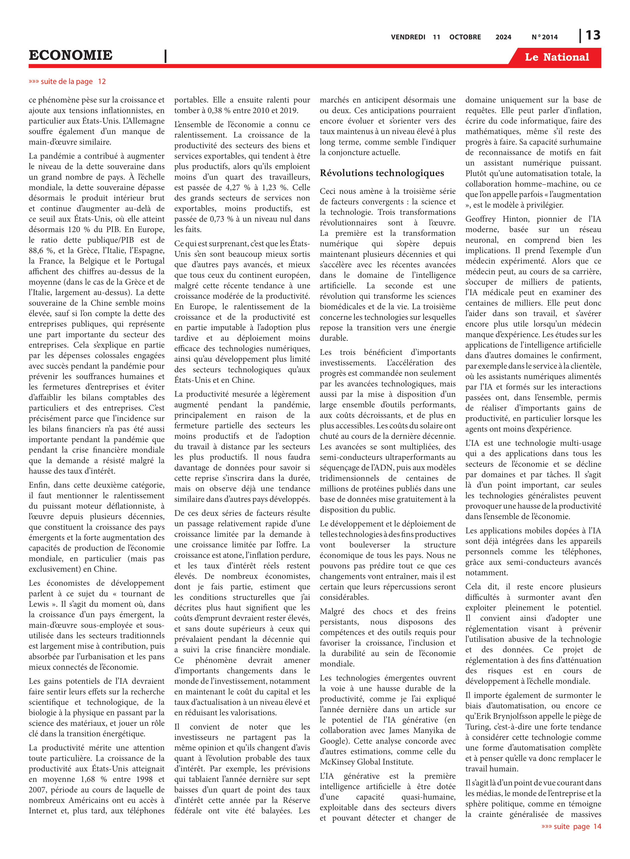 Page 13 de l'édition 2014