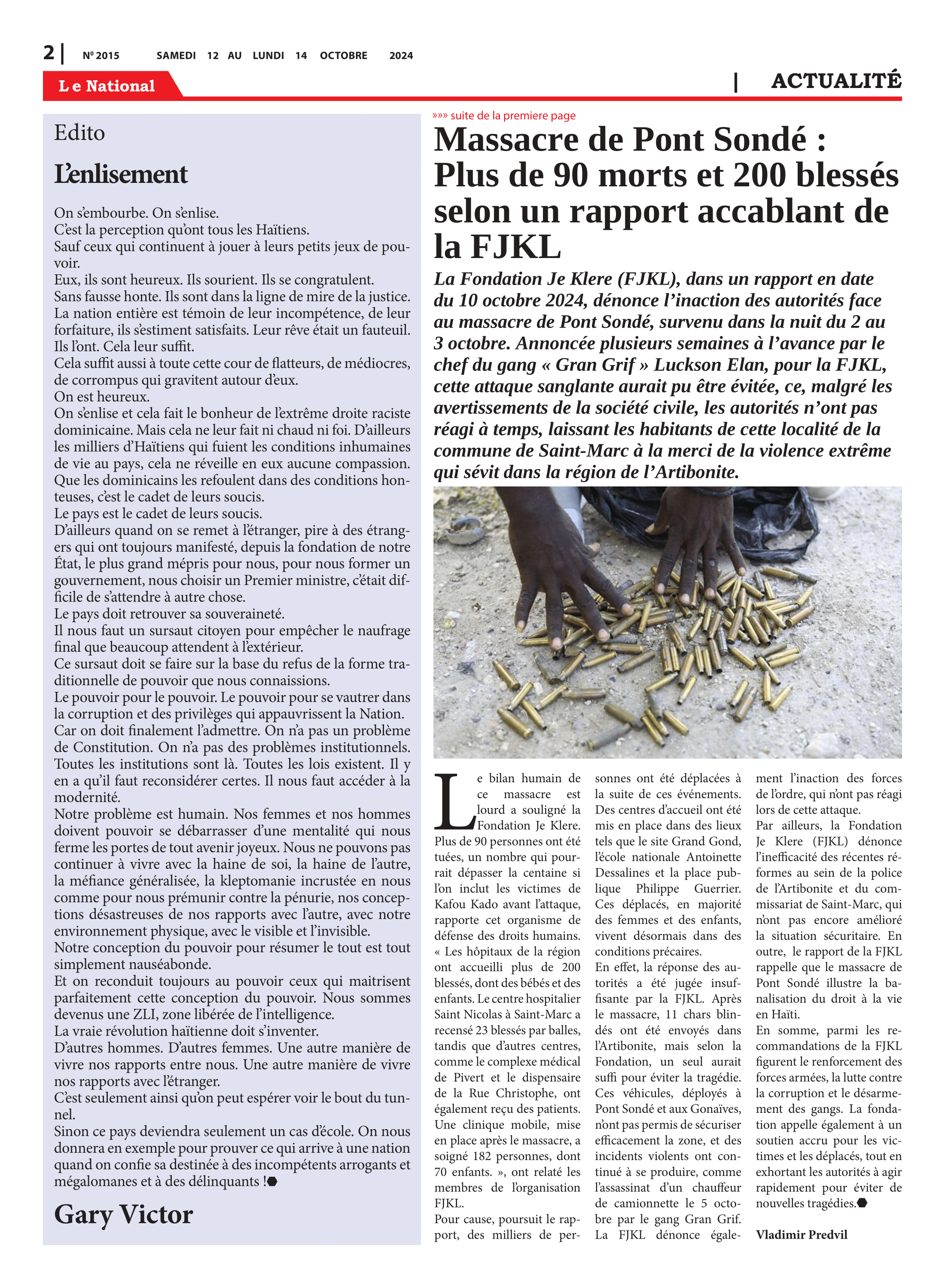 Page 2 de l'édition 2015