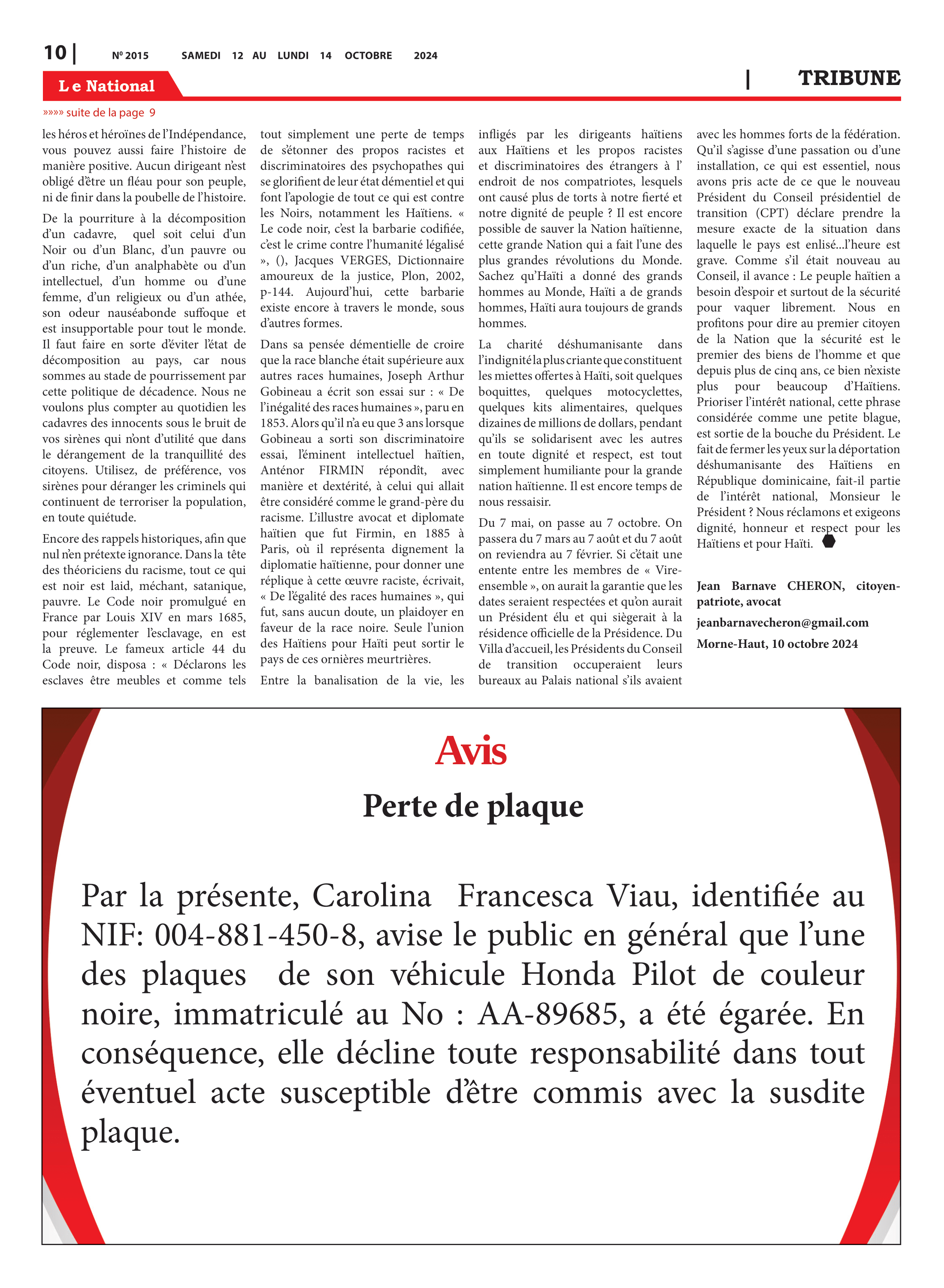 Page 10 de l'édition 2015