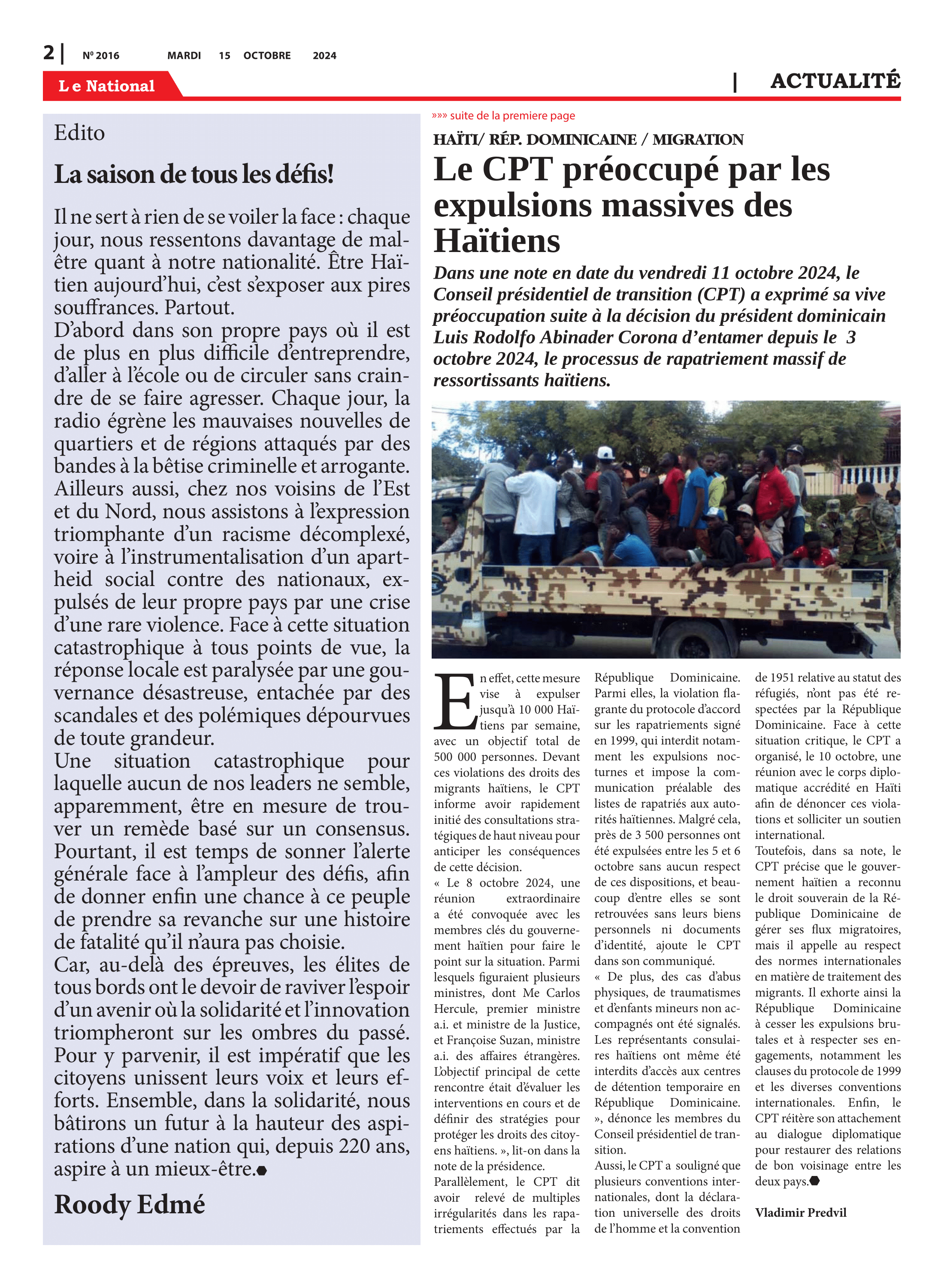 Page 2 de l'édition 2016