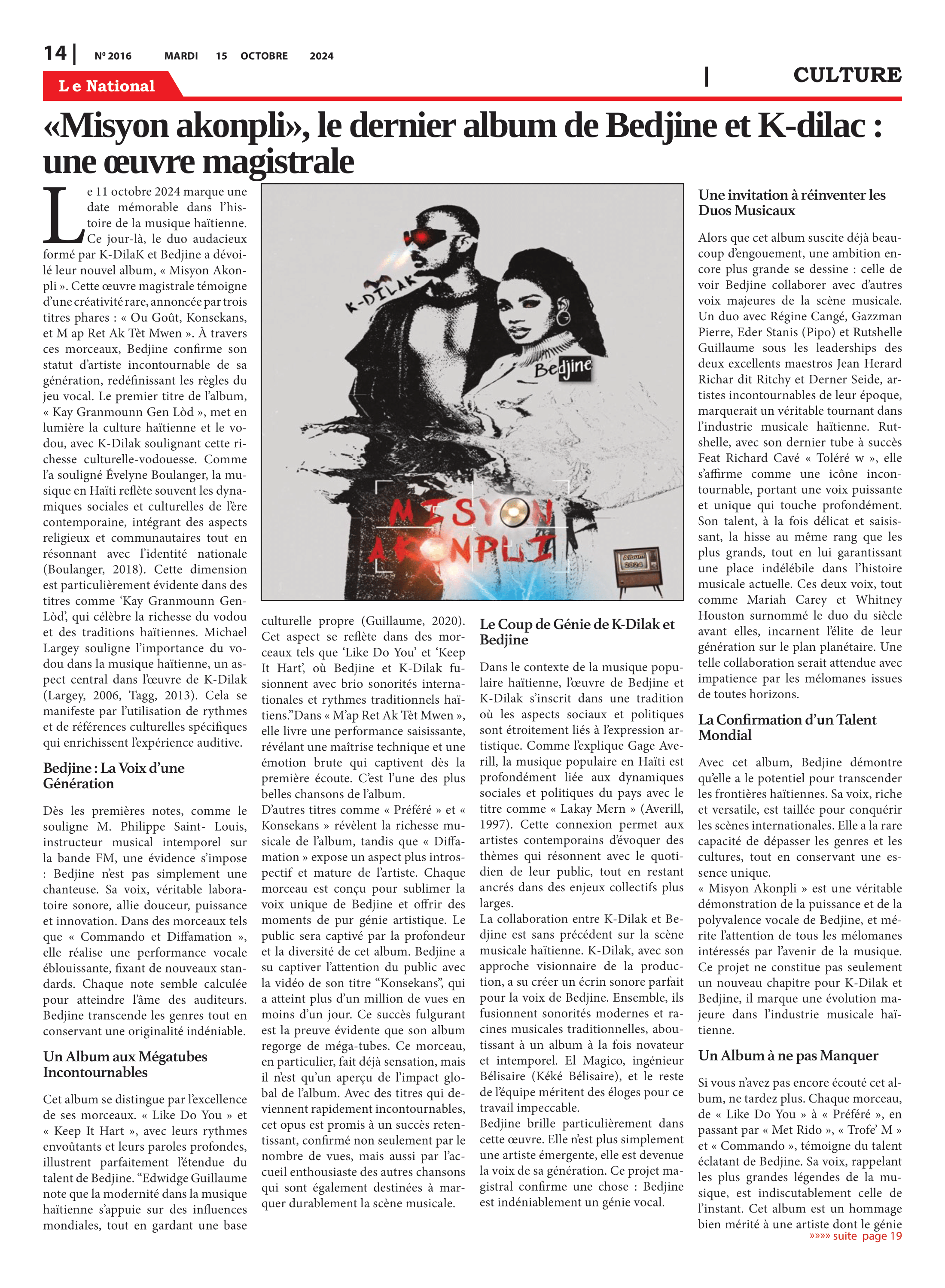 Page 14 de l'édition 2016