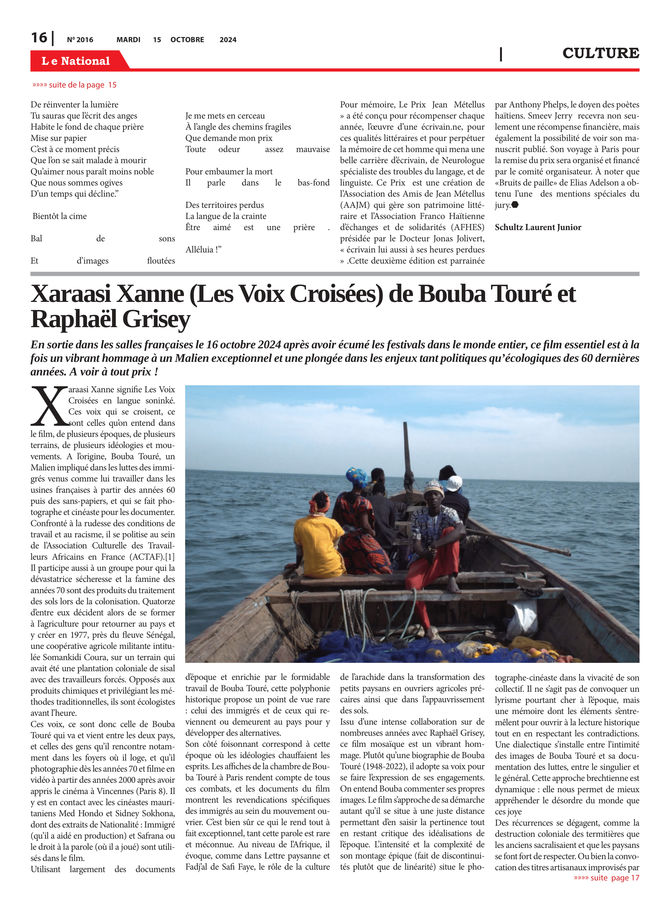 Page 16 de l'édition 2016
