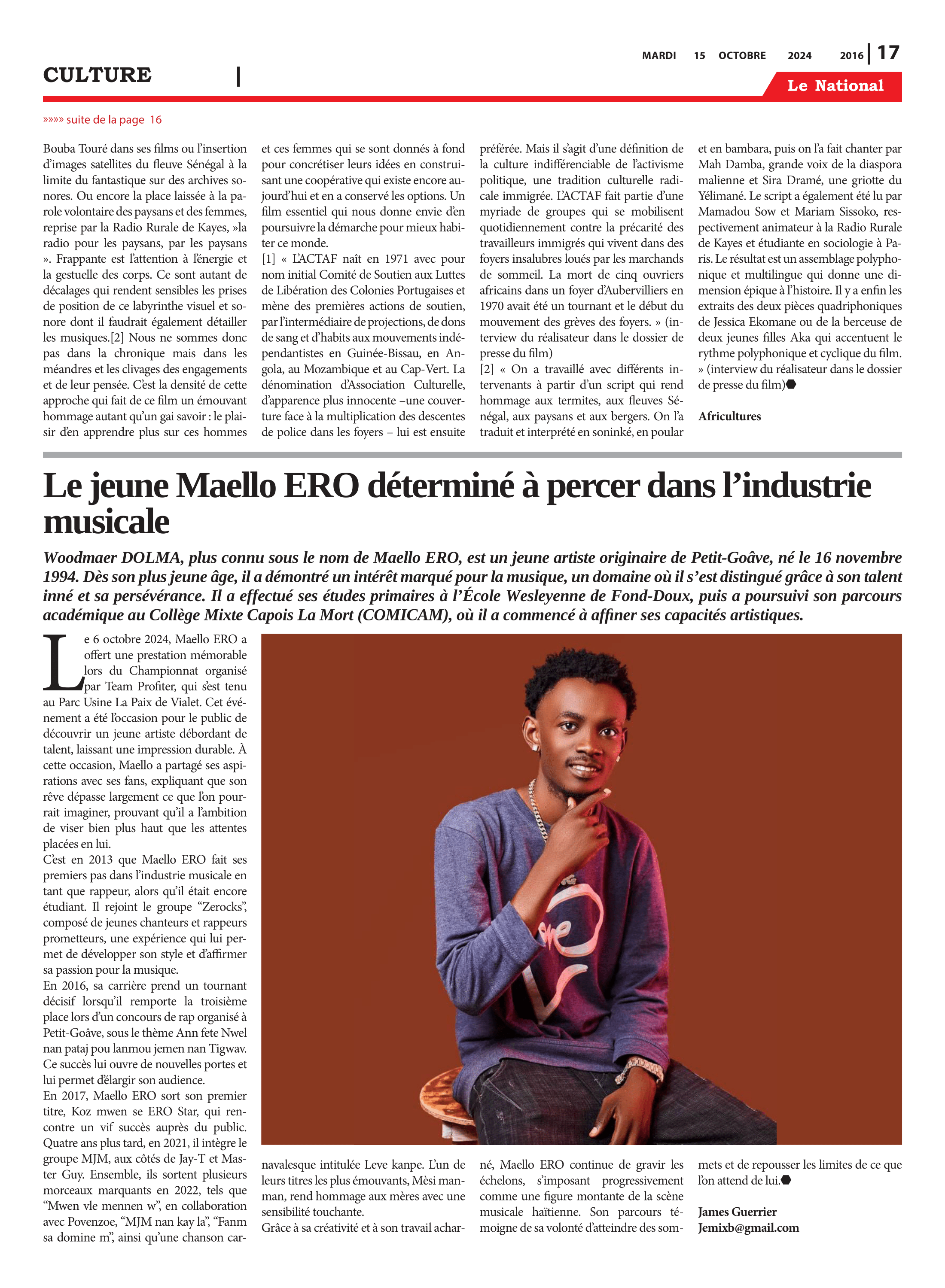Page 17 de l'édition 2016