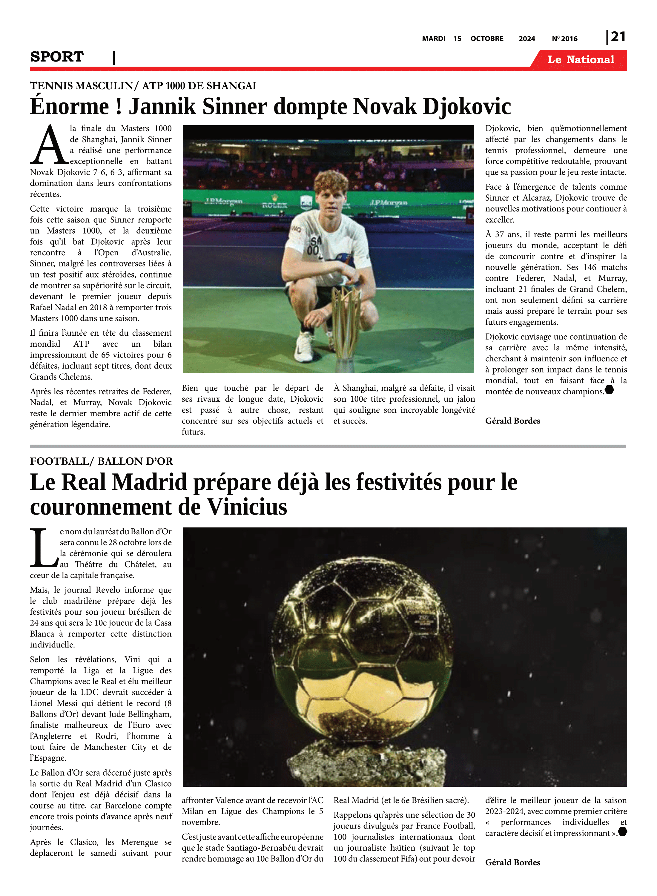 Page 21 de l'édition 2016