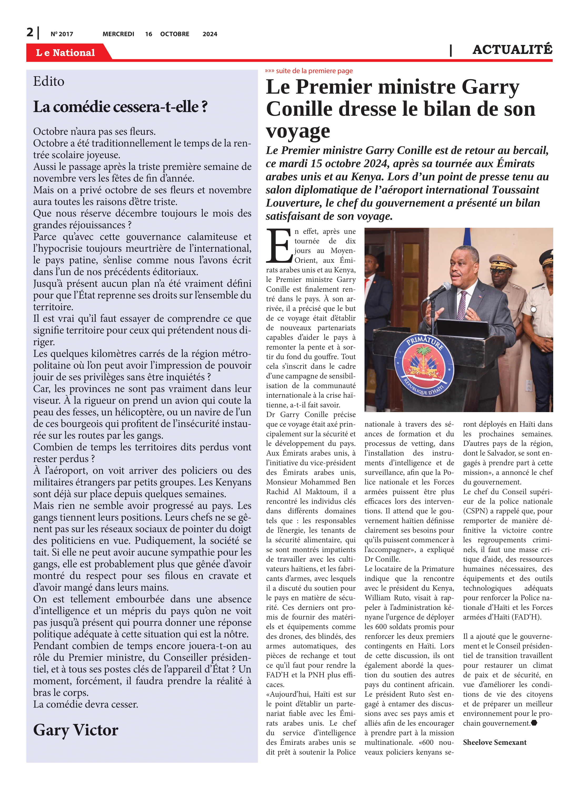 Page 2 de l'édition 2017