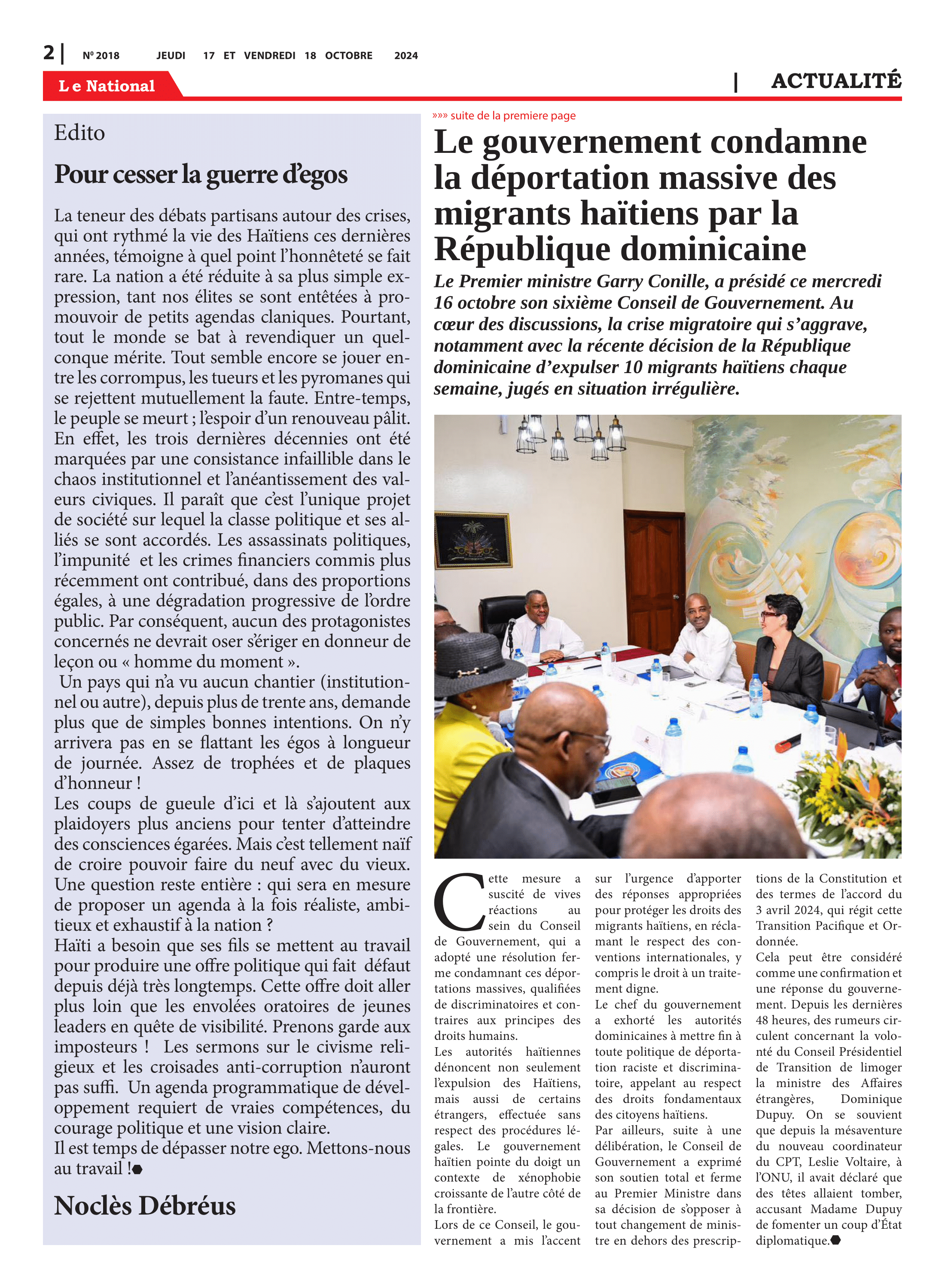 Page 2 de l'édition 2018
