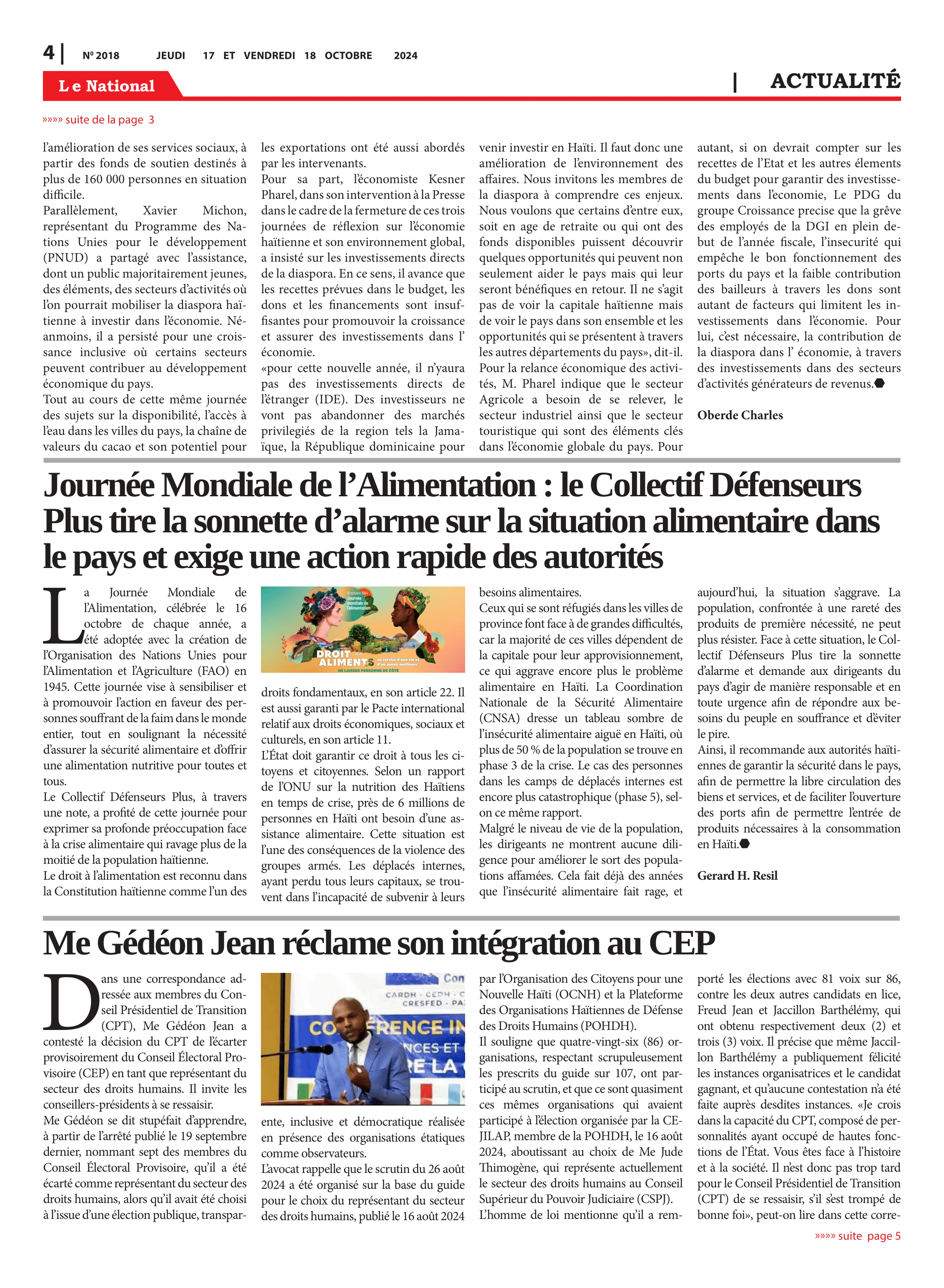Page 4 de l'édition 2018