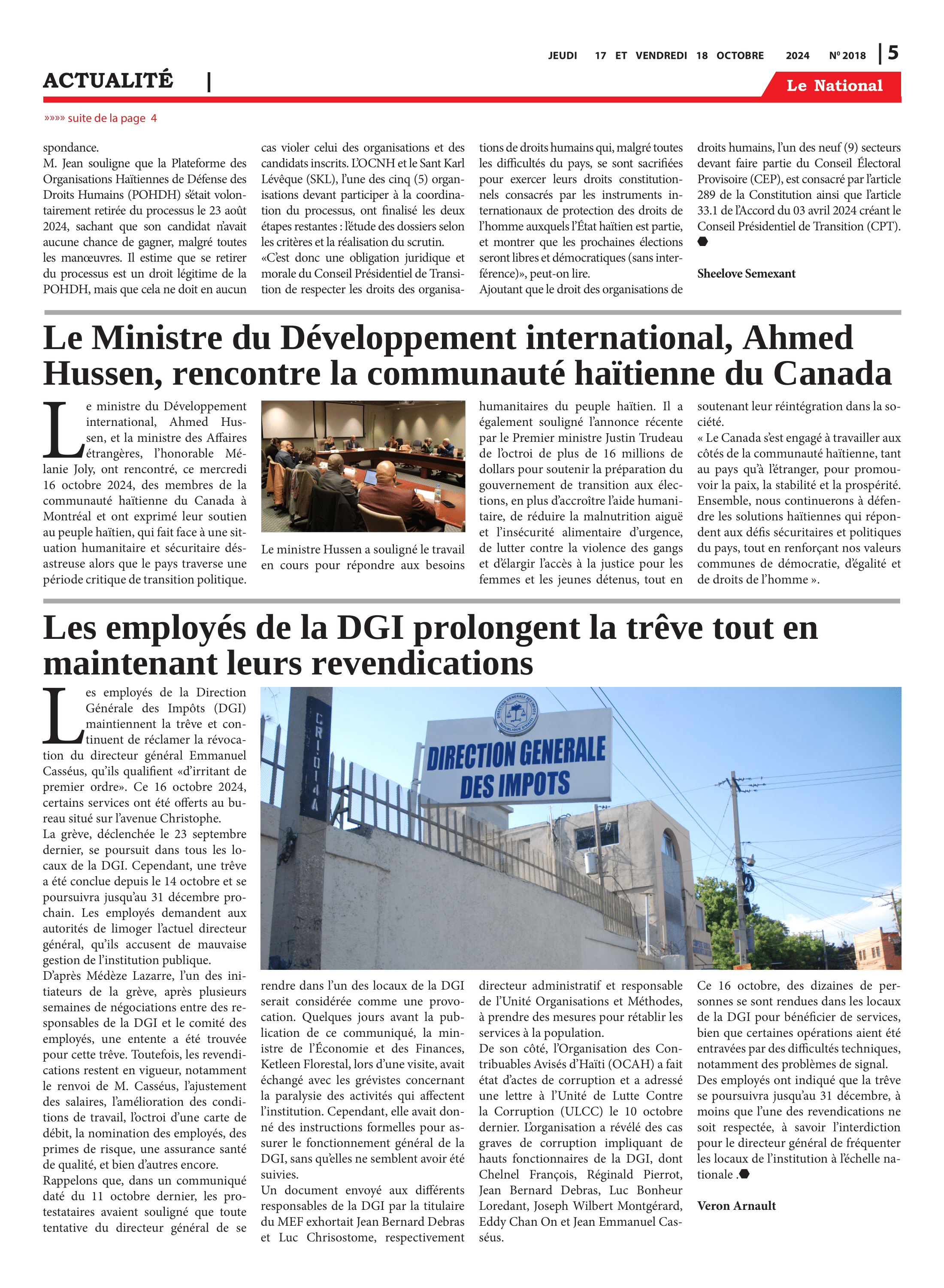 Page 5 de l'édition 2018