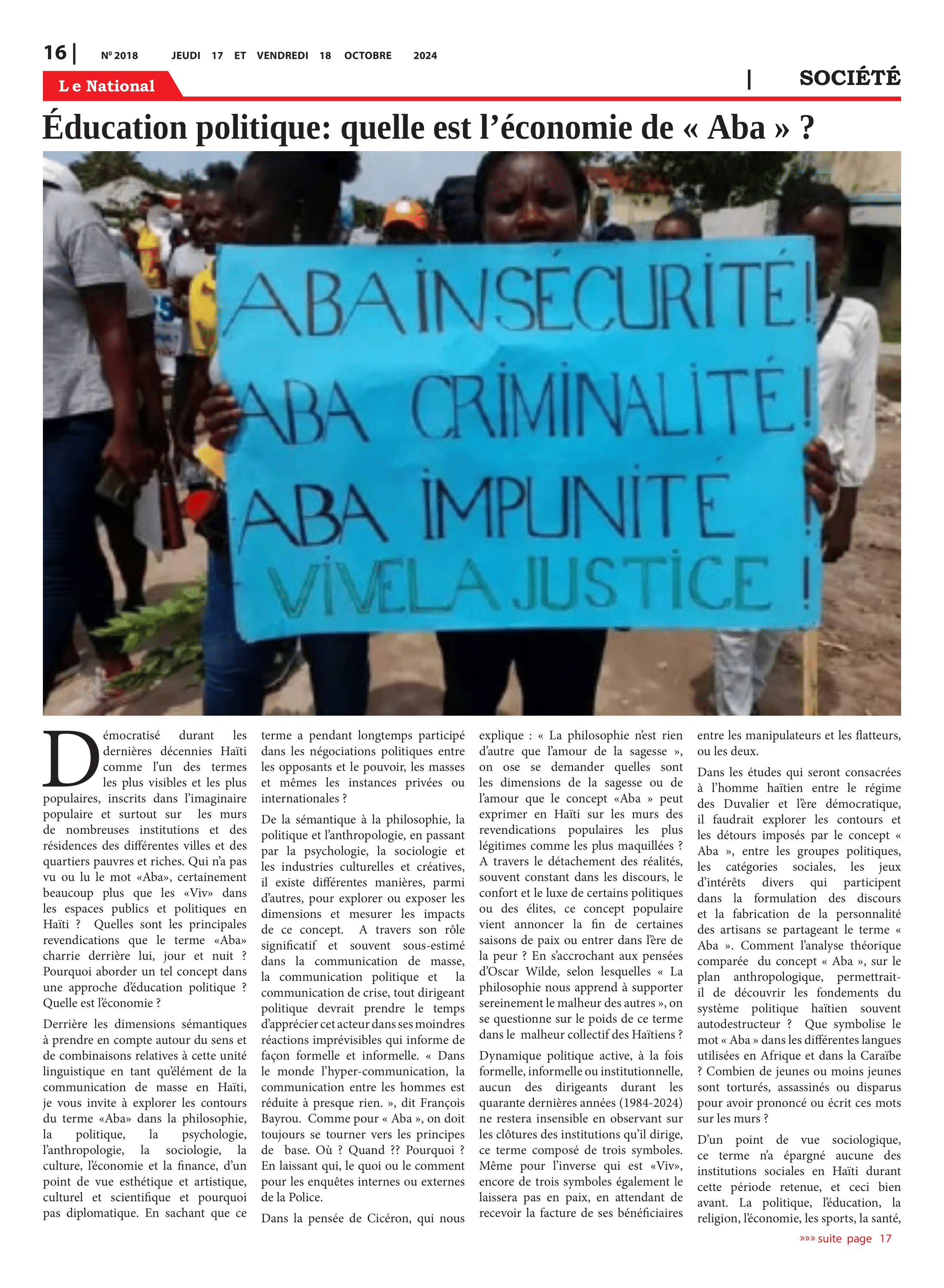 Page 16 de l'édition 2018
