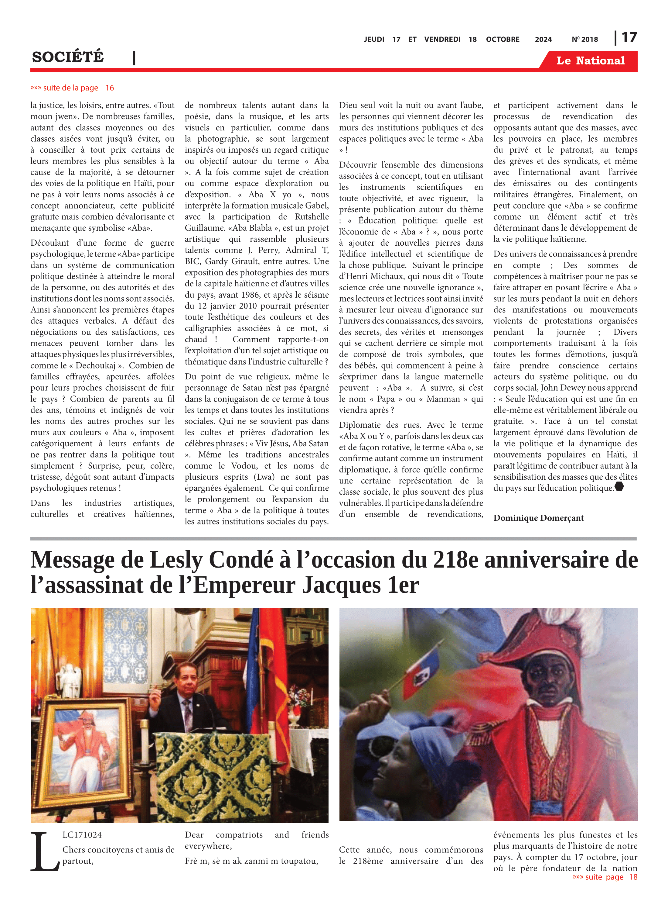 Page 17 de l'édition 2018