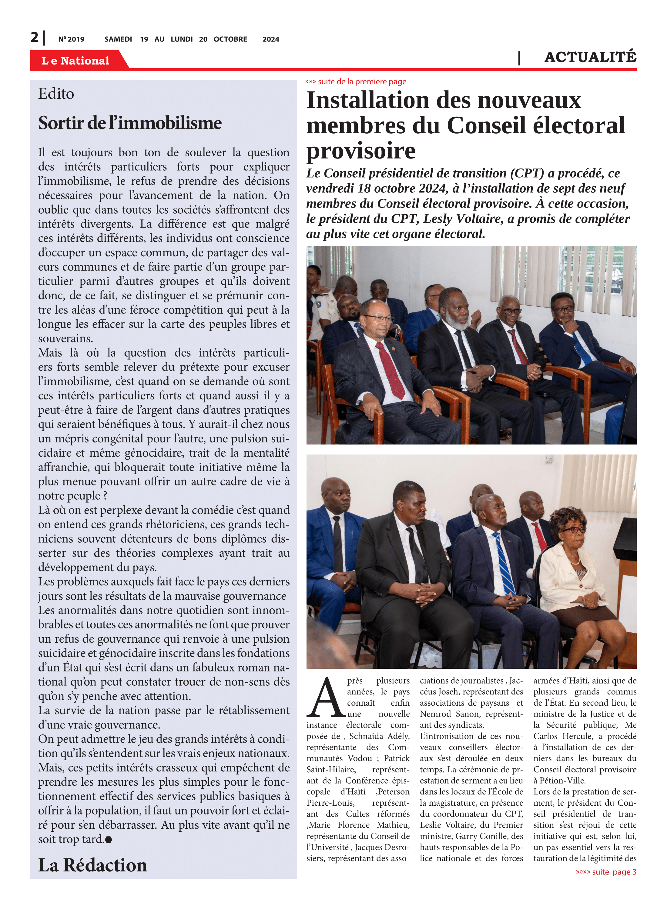 Page 2 de l'édition 2019