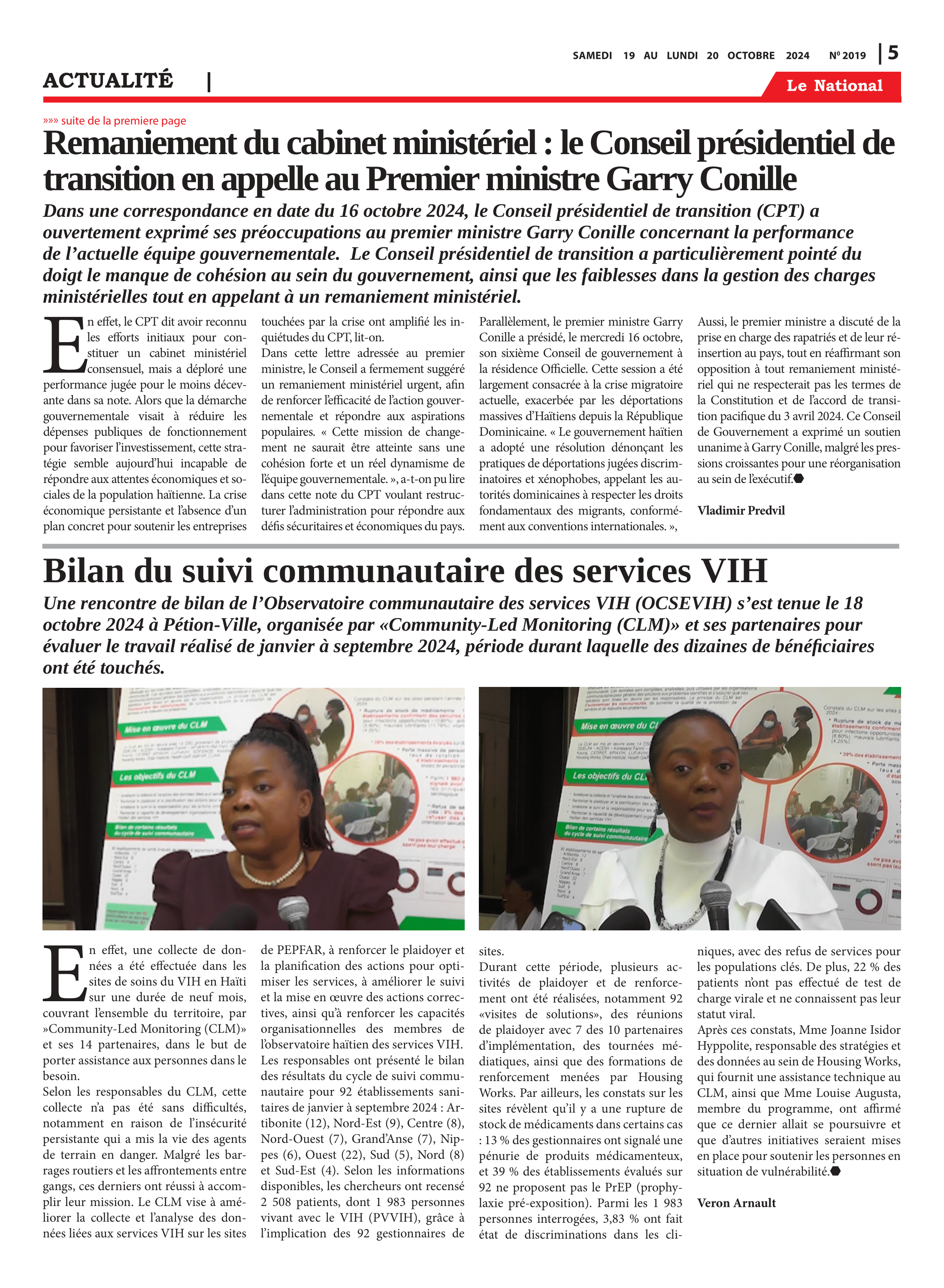 Page 5 de l'édition 2019