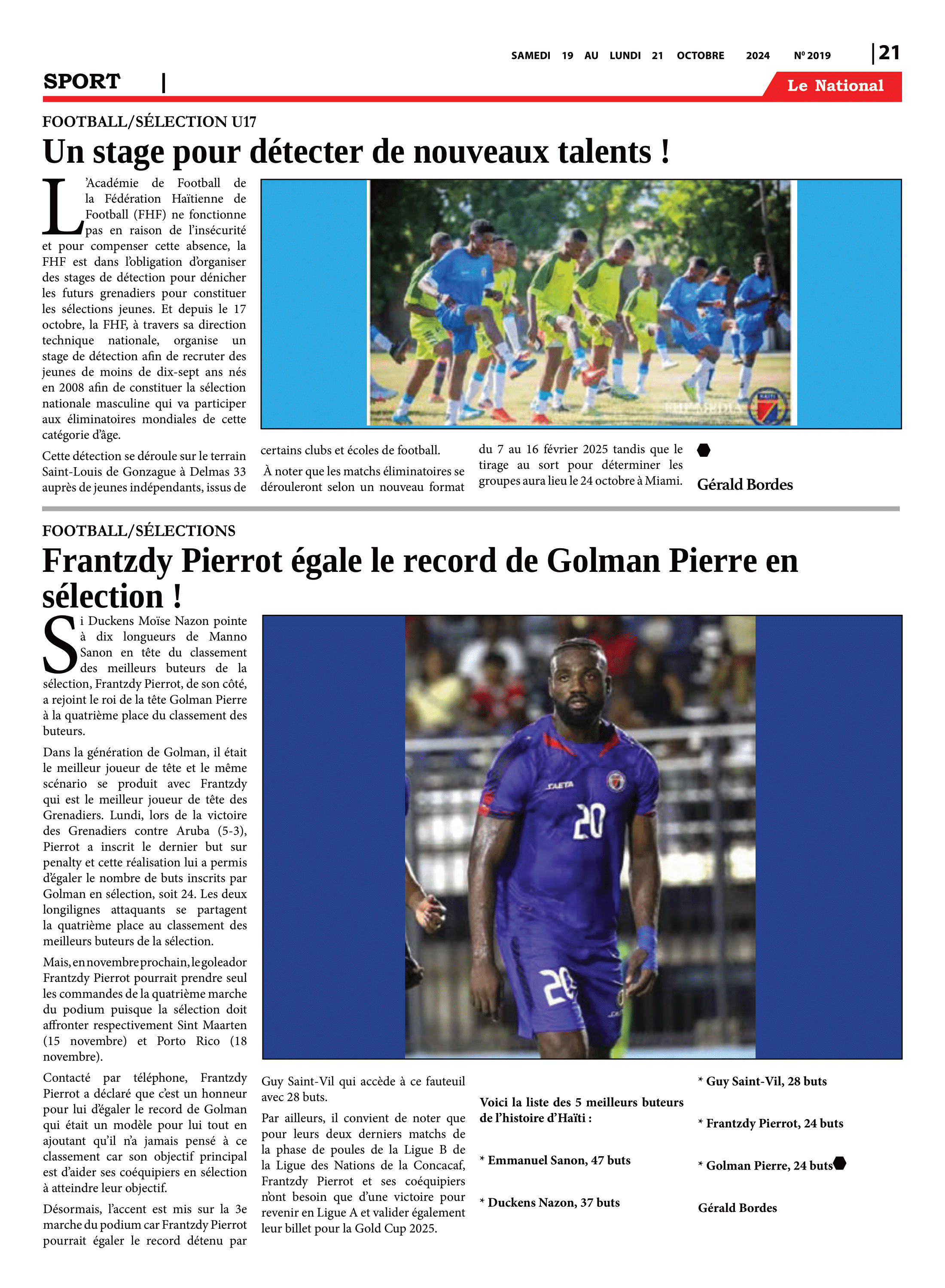Page 21 de l'édition 2019