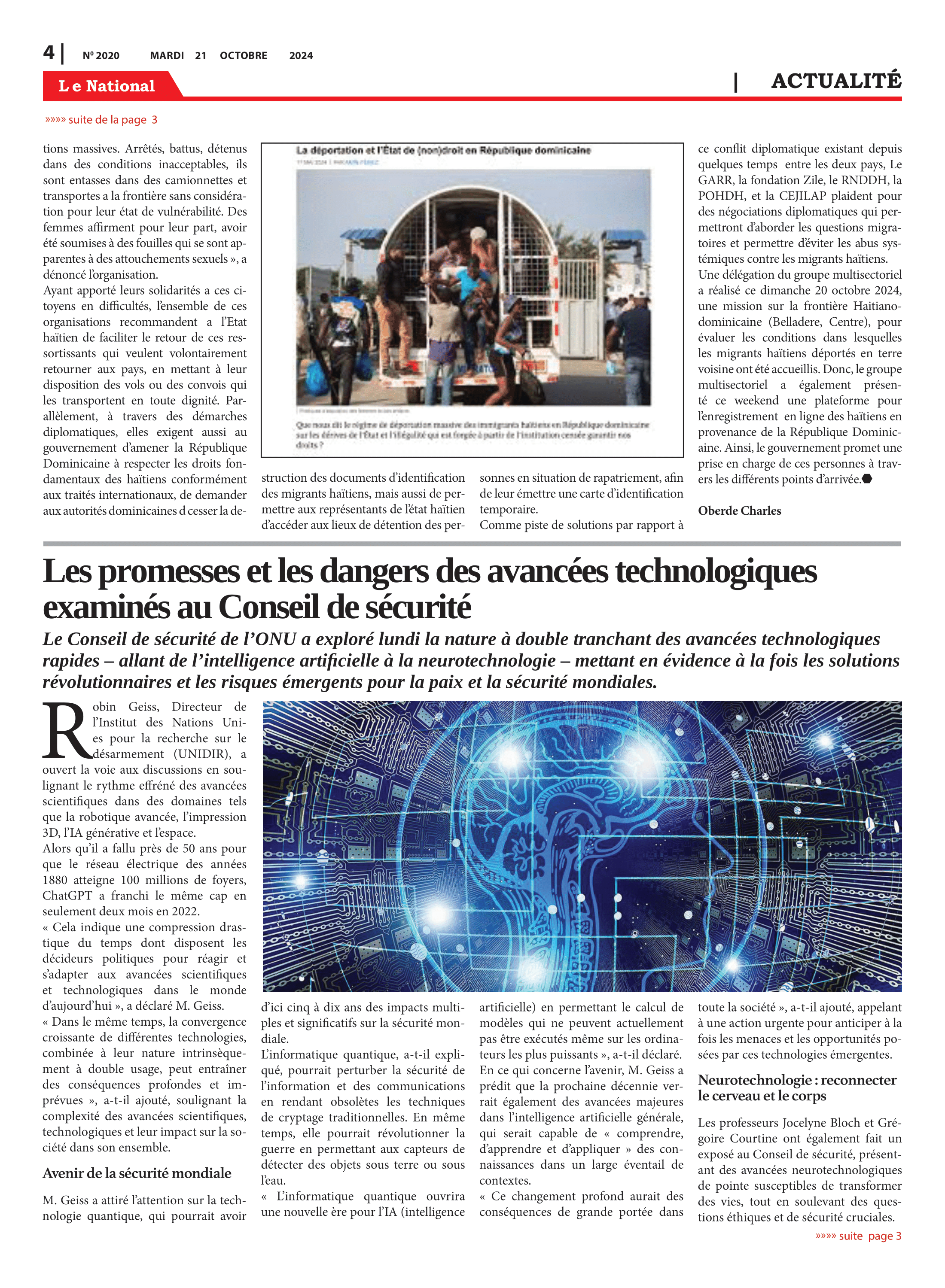Page 4 de l'édition 2020