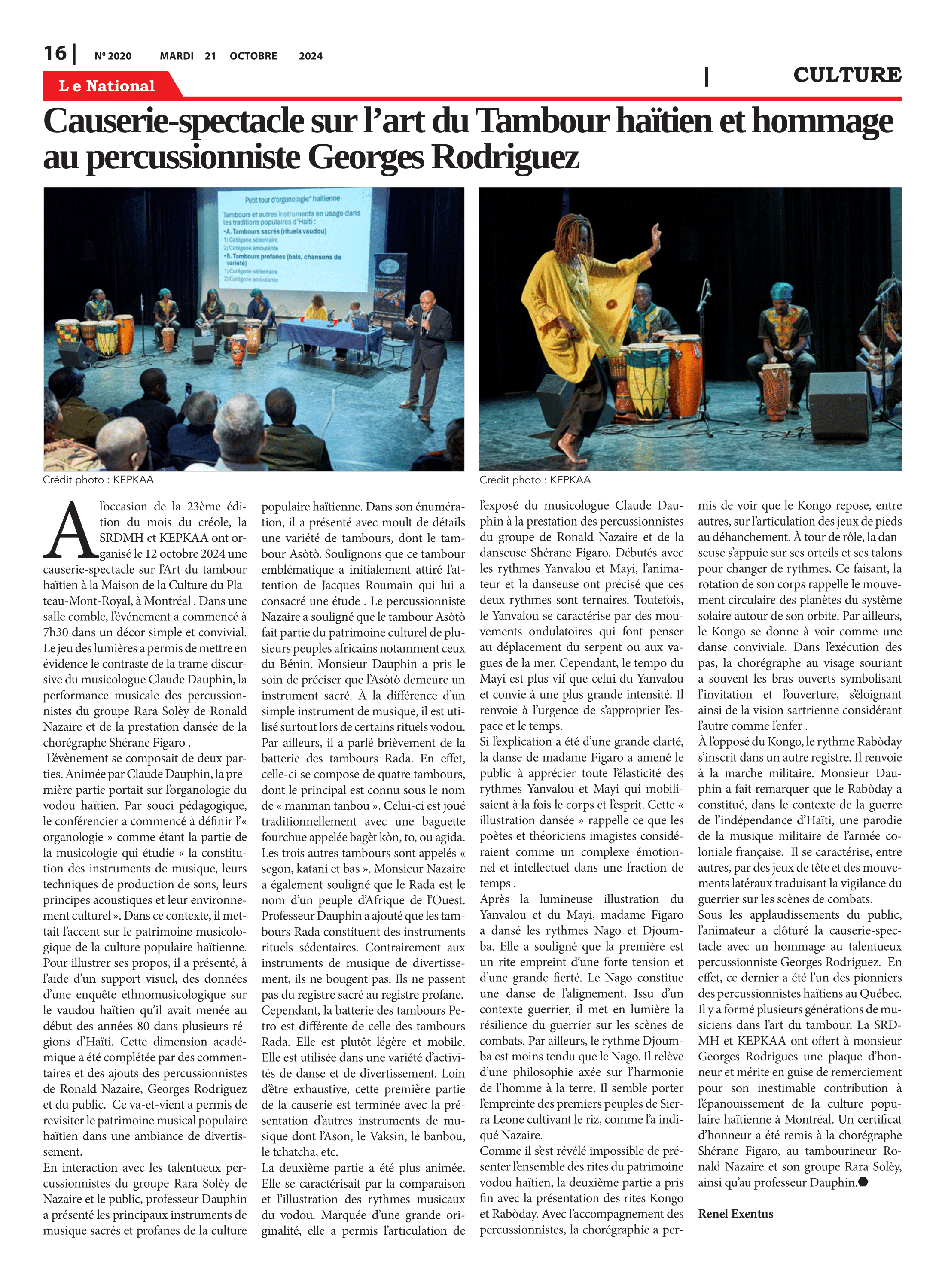 Page 16 de l'édition 2020