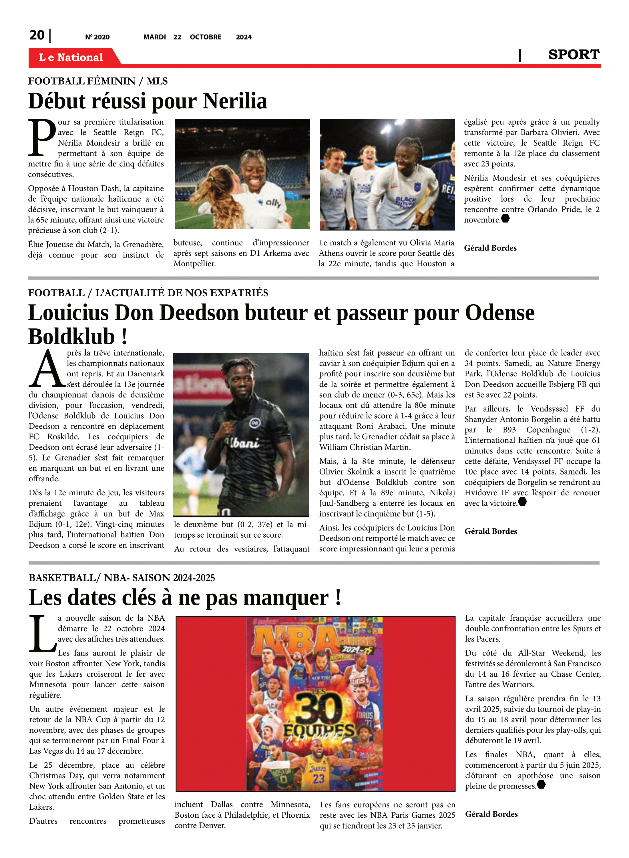 Page 20 de l'édition 2020
