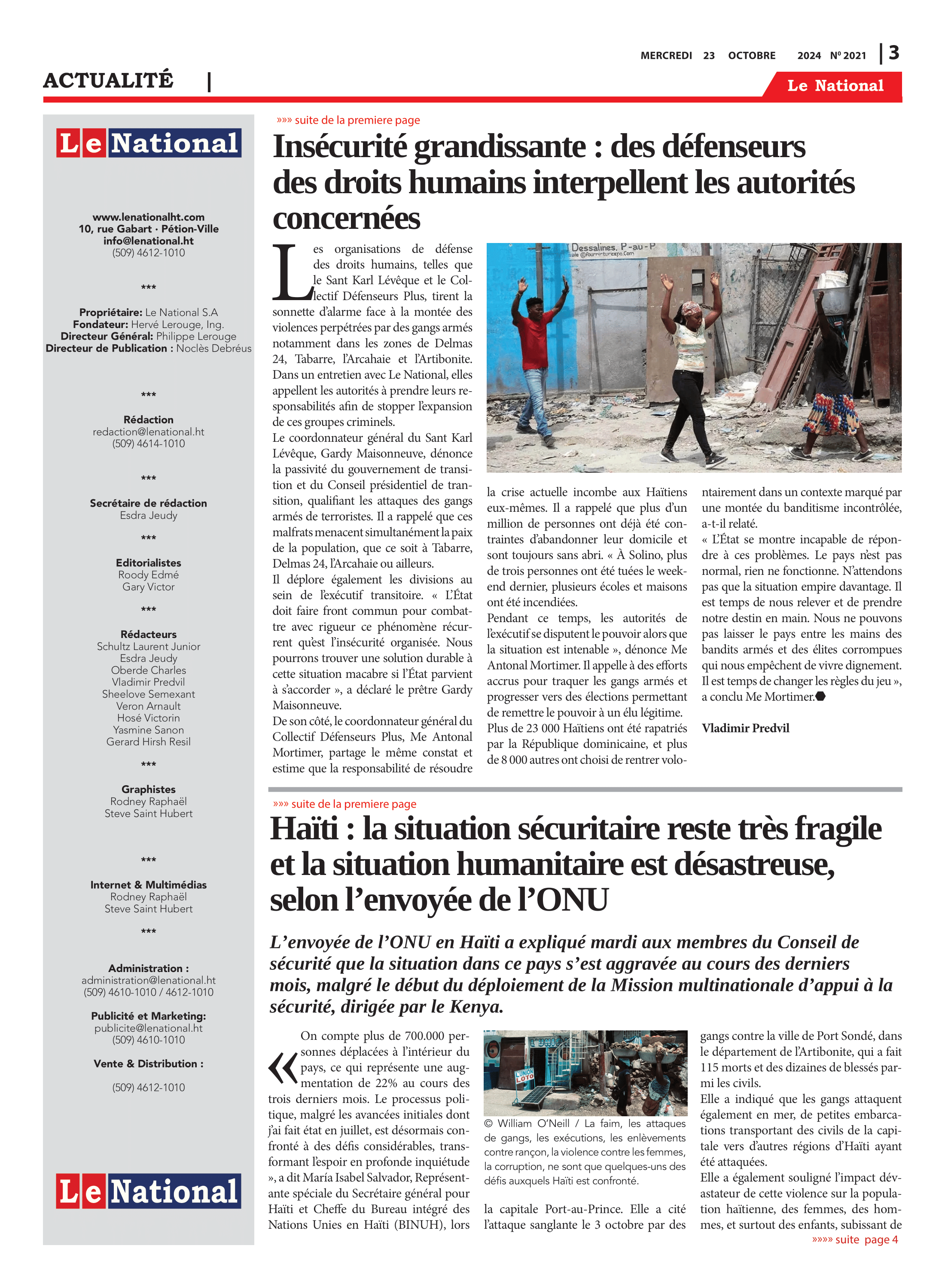 Page 3 de l'édition 2021