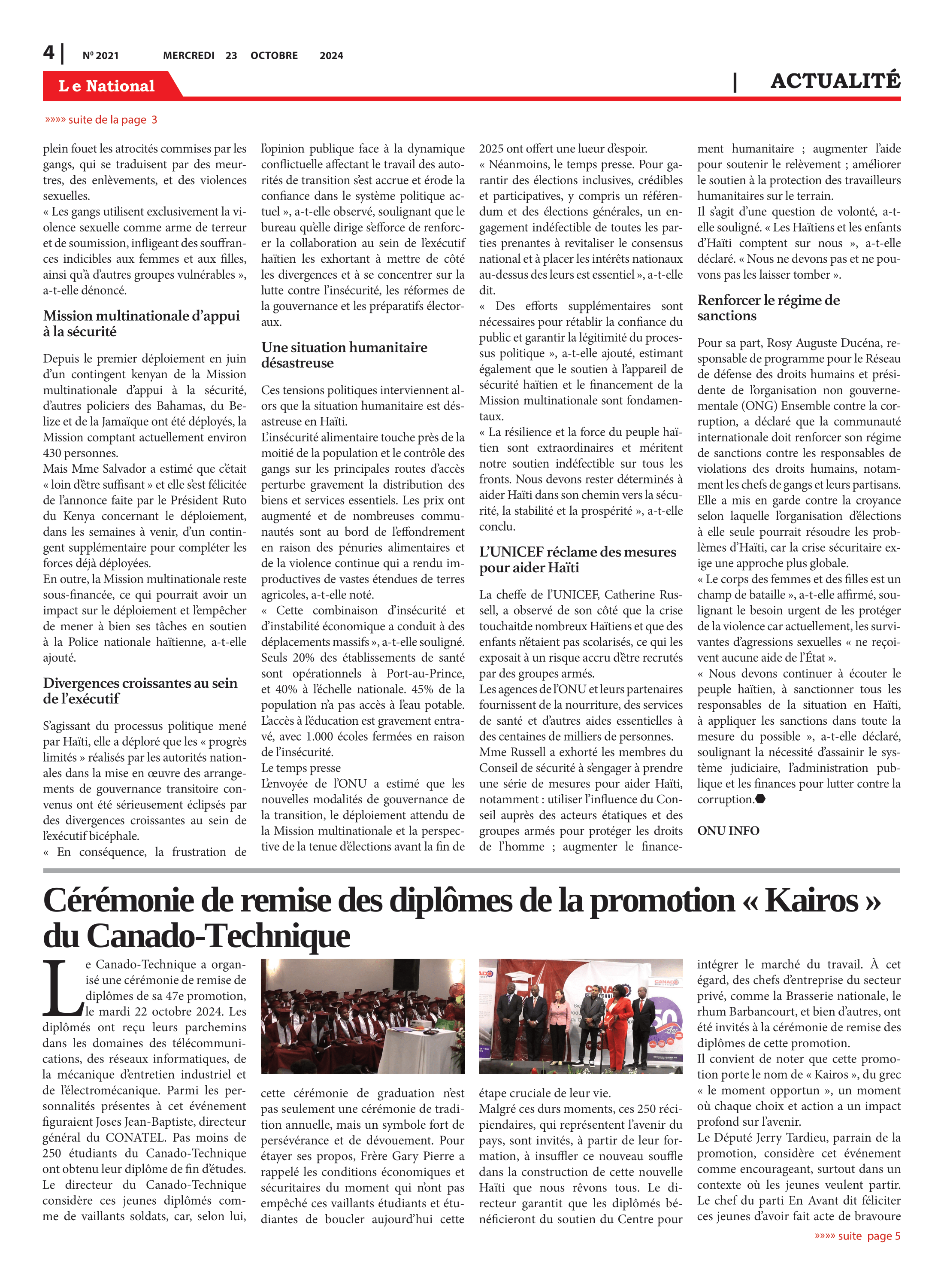 Page 4 de l'édition 2021