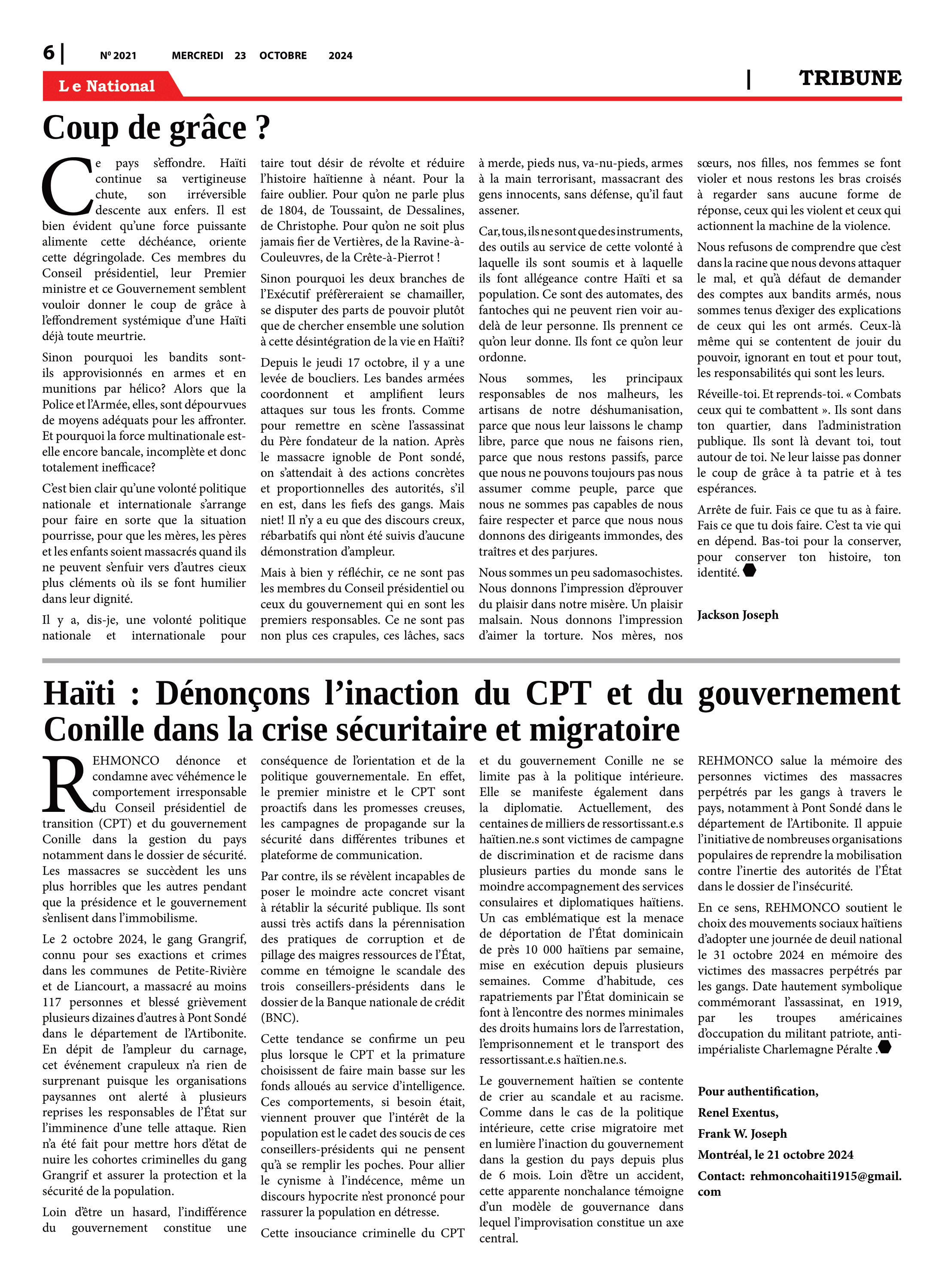 Page 6 de l'édition 2021
