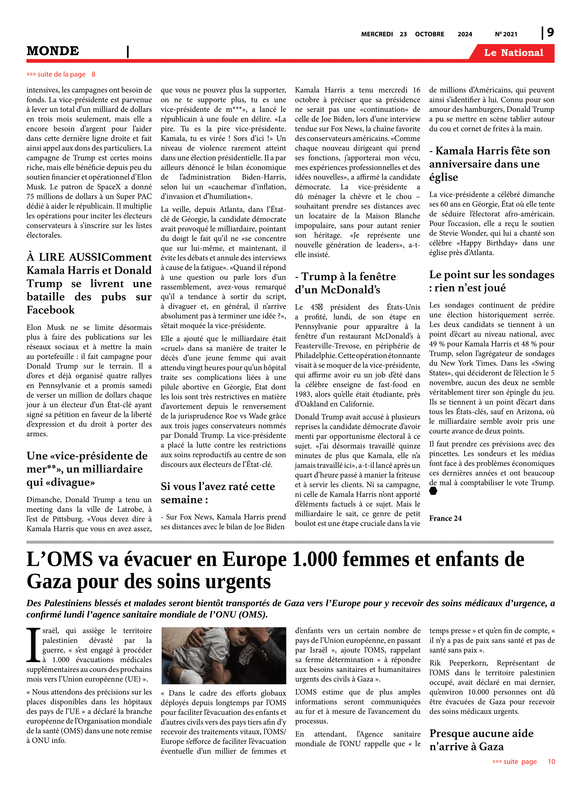Page 9 de l'édition 2021