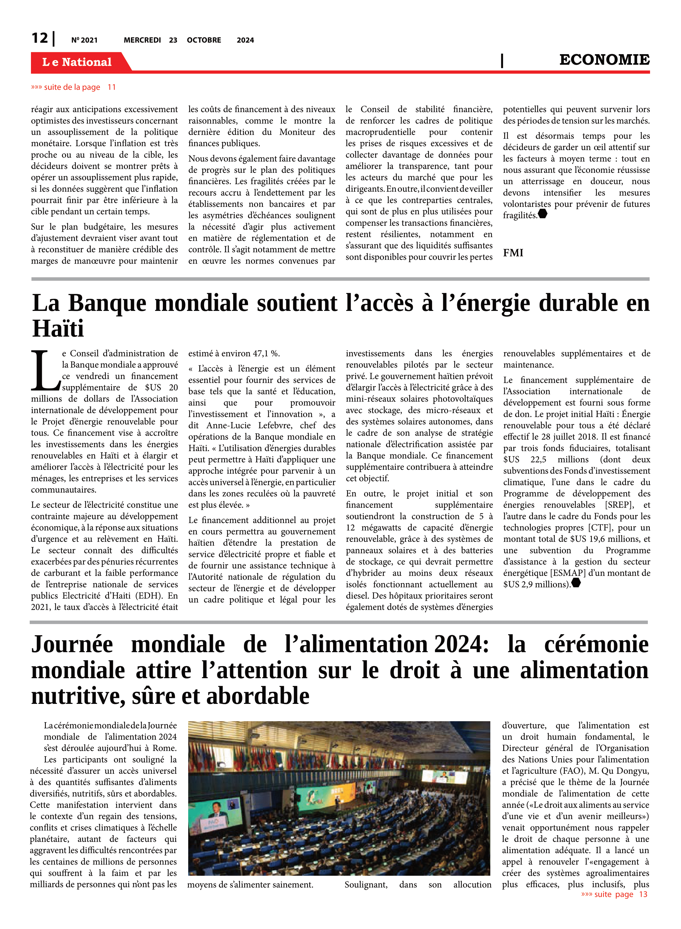 Page 12 de l'édition 2021