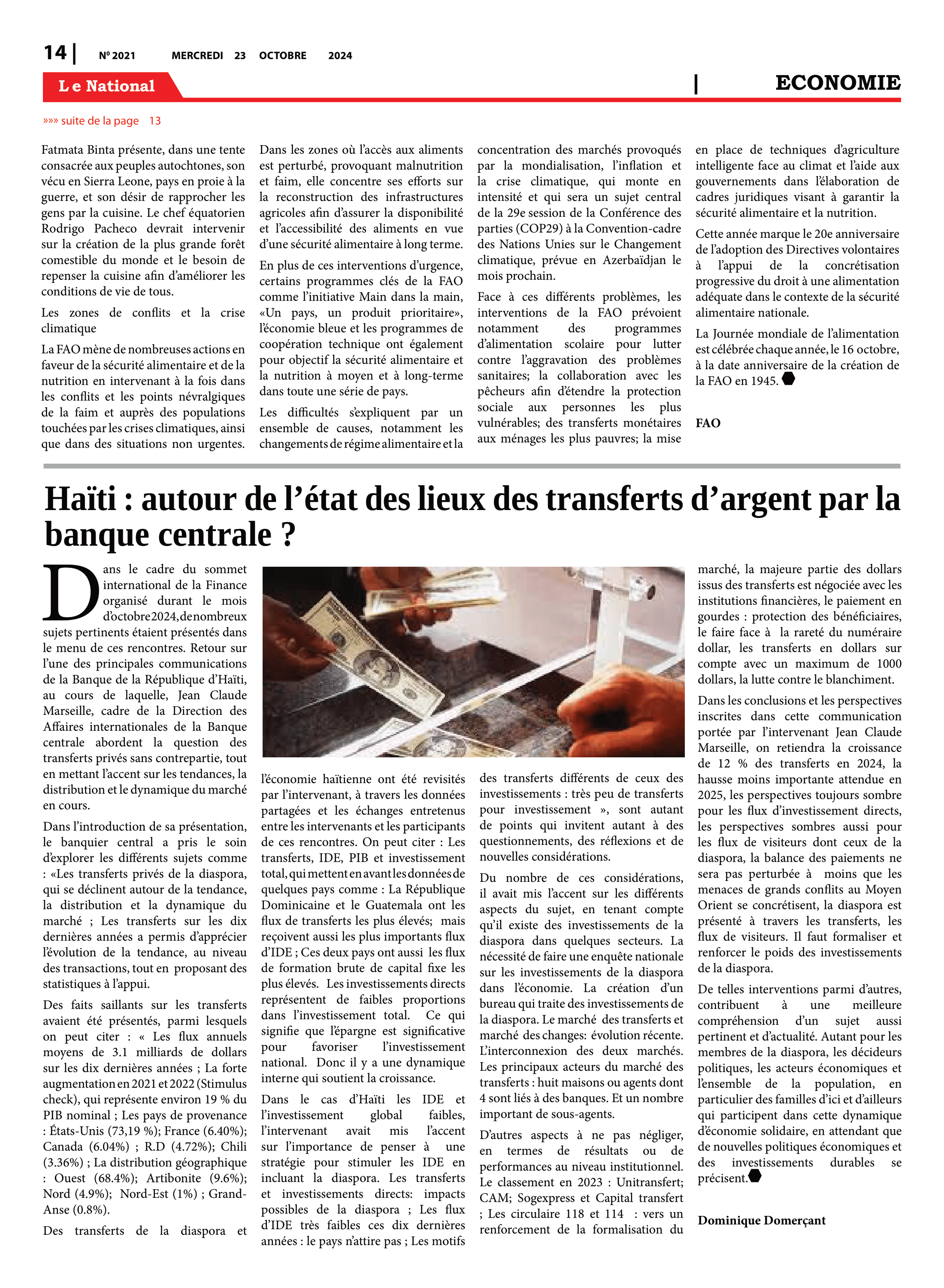 Page 14 de l'édition 2021