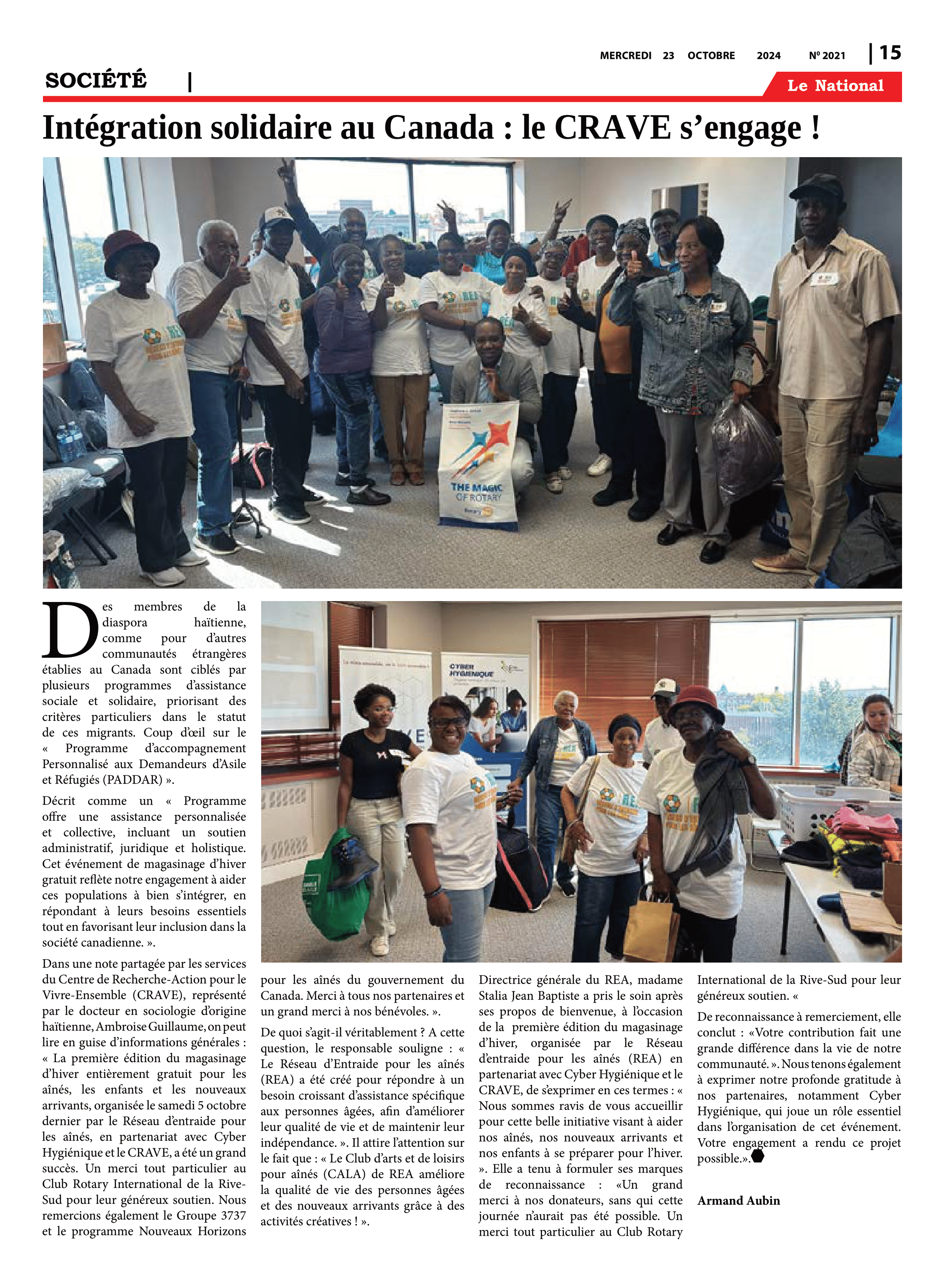 Page 15 de l'édition 2021