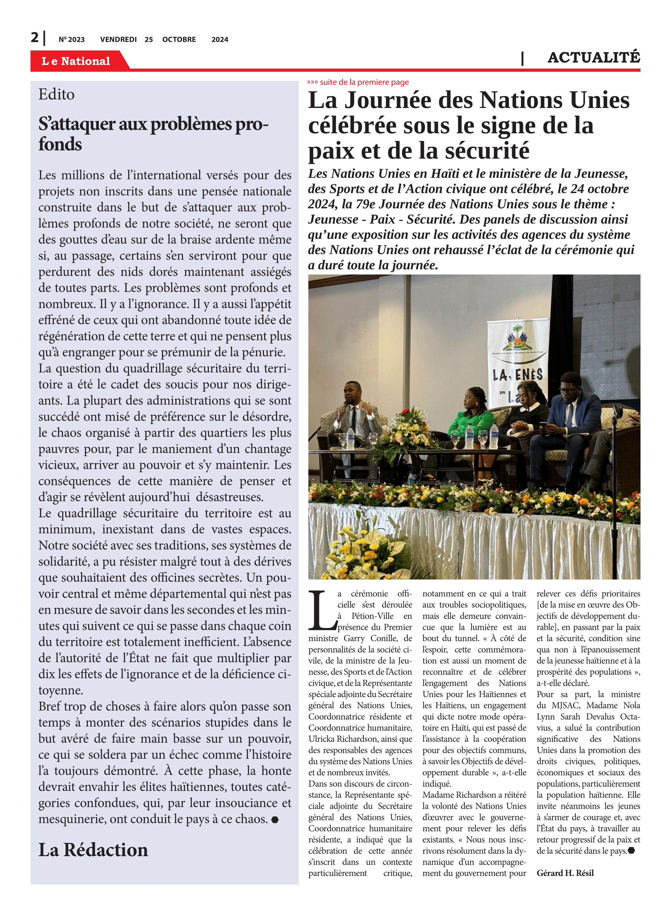 Page 2 de l'édition 2023